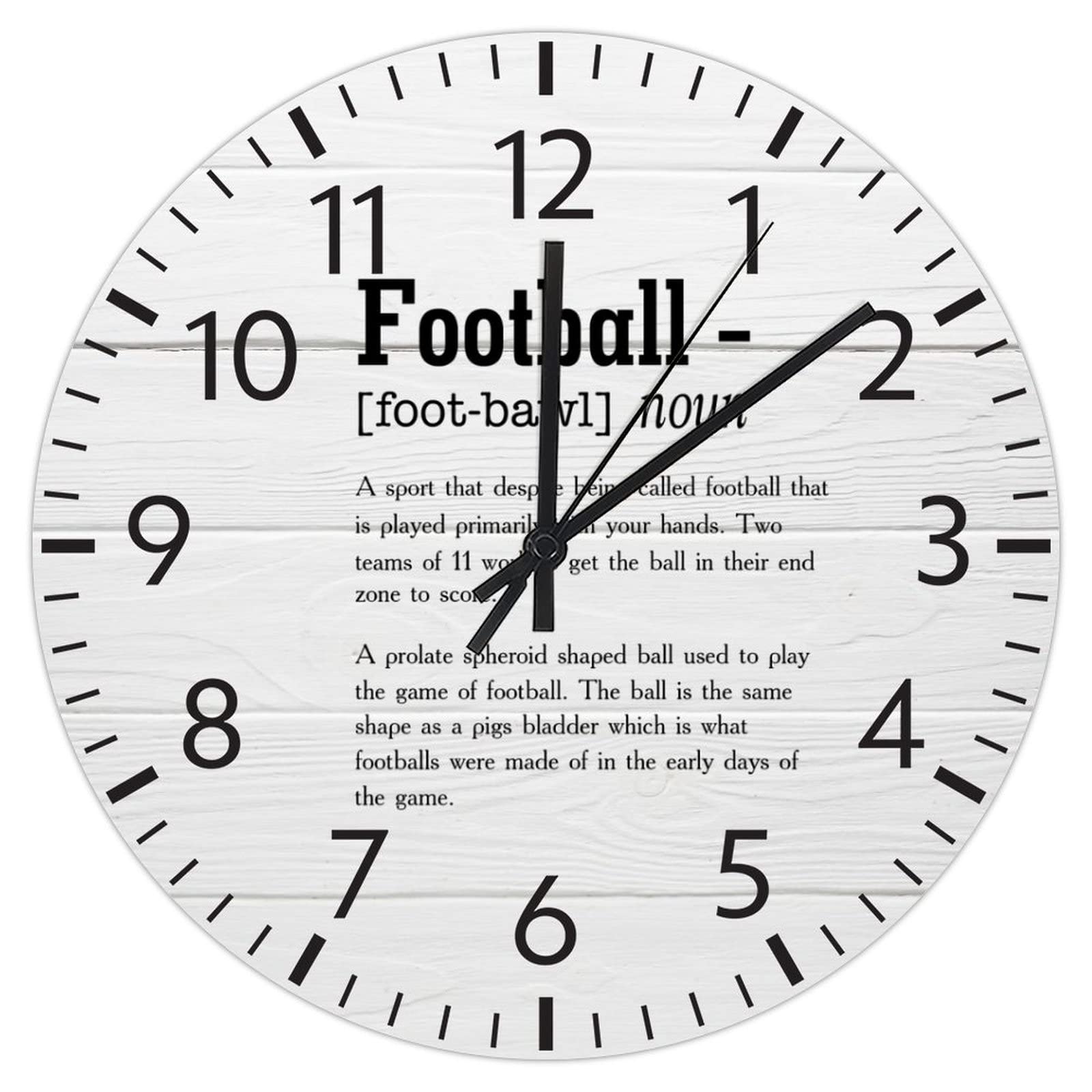 Horloge murale PVC ballon de sport 30 cm silencieuse pour salon