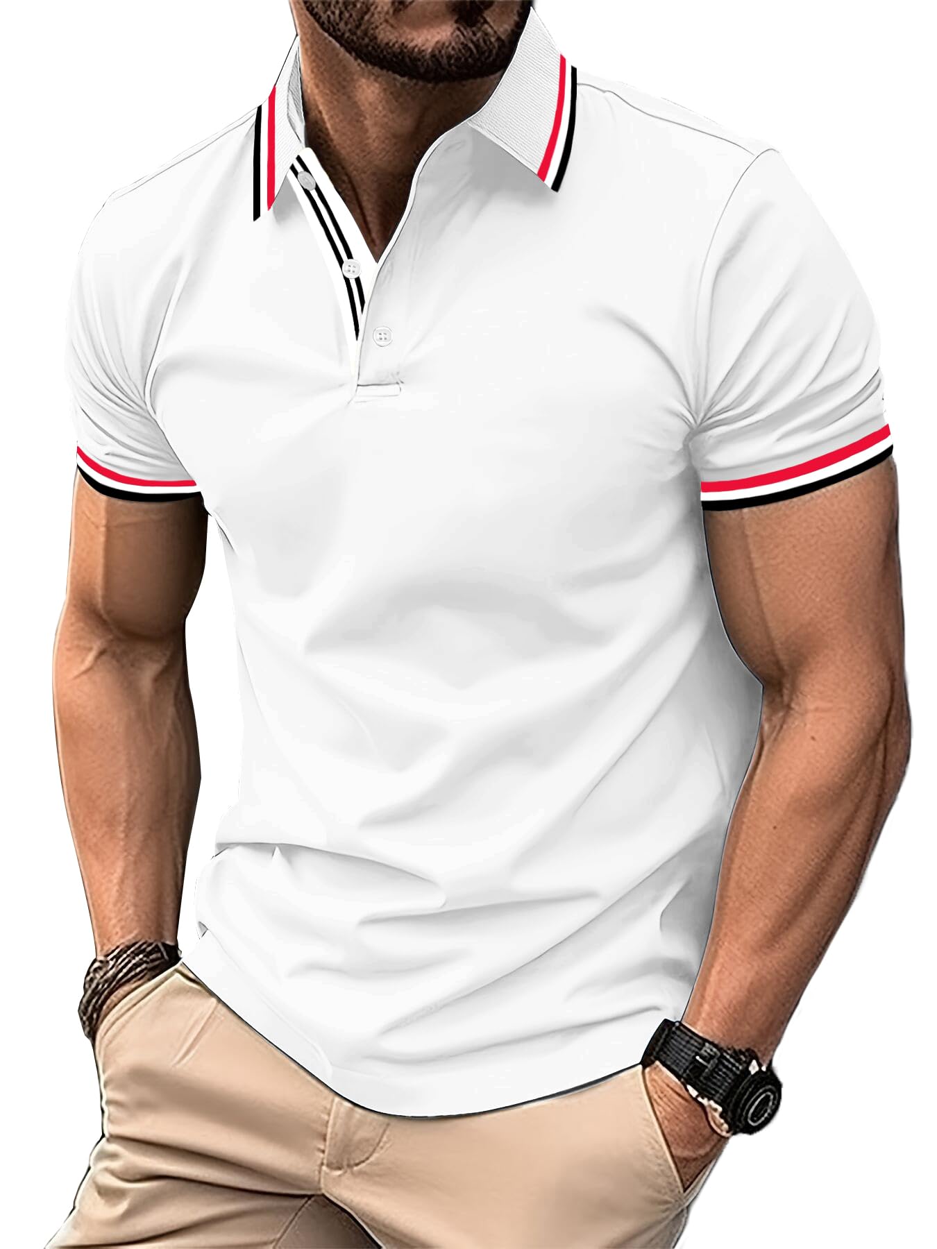 SwissWell Polo da Uomo Manica Corta Polo da Golf Estive Leggere e Traspiranti T Shirt da Lavoro Casual