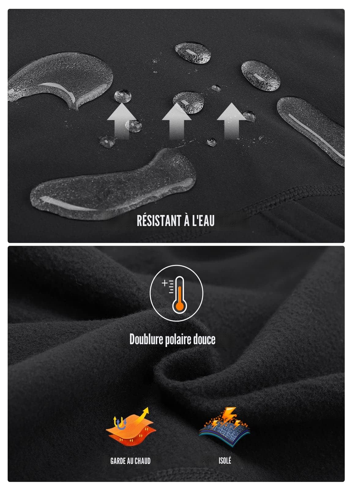 baleaf Legging Thermique doublé en Polaire pour Femme - Pantalon de Course à Pied avec Poches zippées