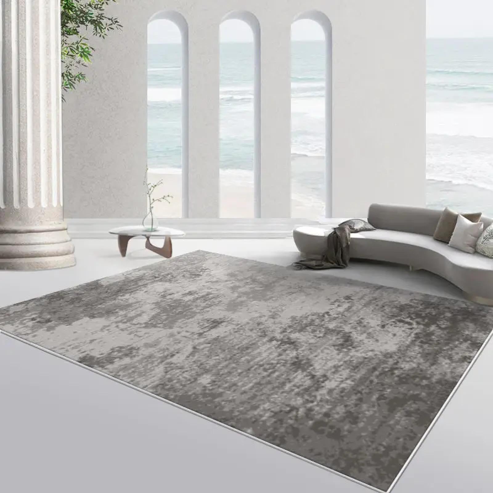 Tapis de chambre cosy en peluche courte pour grands espaces