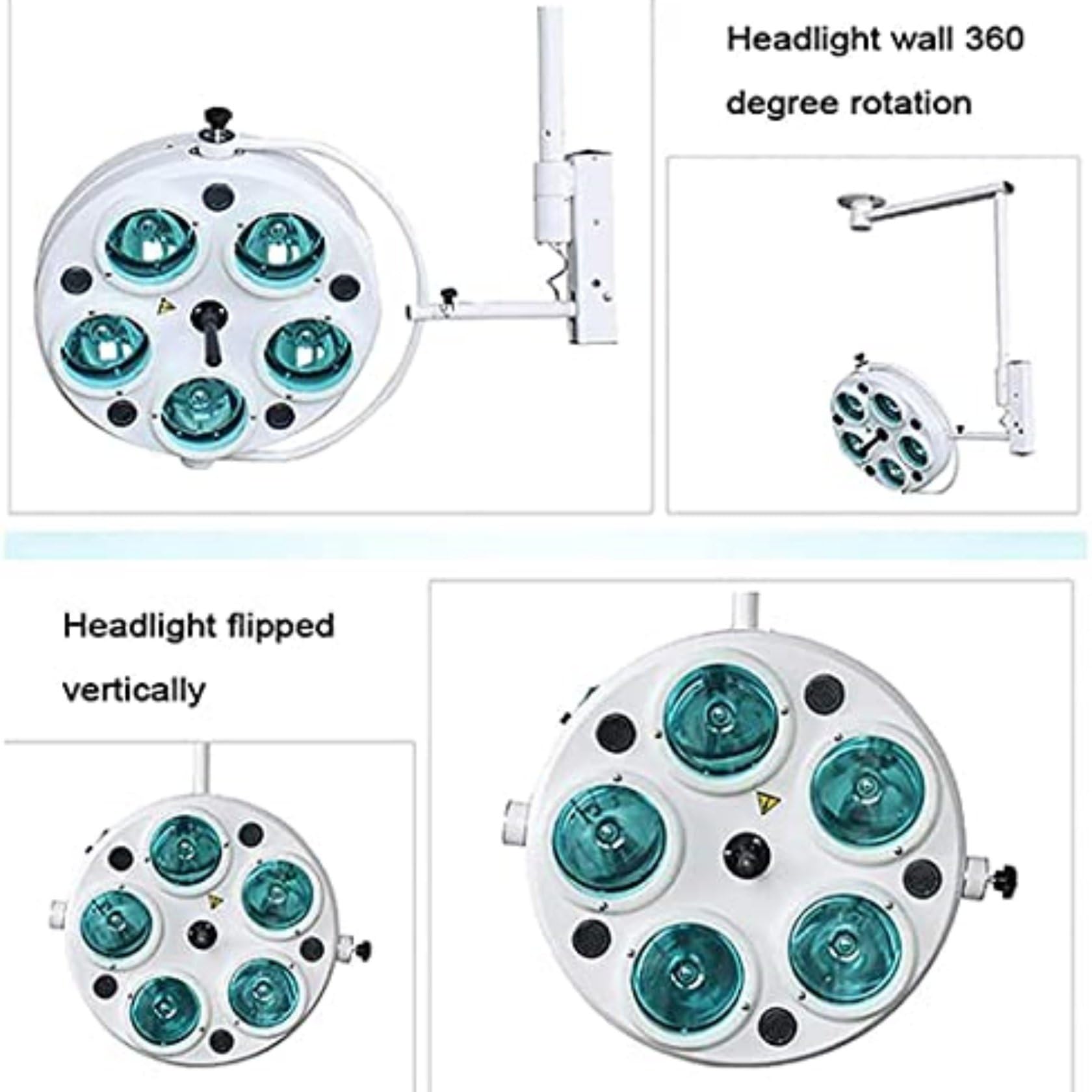 25 W Lampa Diagnostyczna Bezcieniowa, Lampa Halogenowa Z 5 Otworami, Sufitowa Lampa Do Sali Operacyjnej, Obrotowa O 360° Lampa Do Badań Lekarskich, Bezcieniowa, ChłOdne BiałE śWiatłO Z Regulowaną