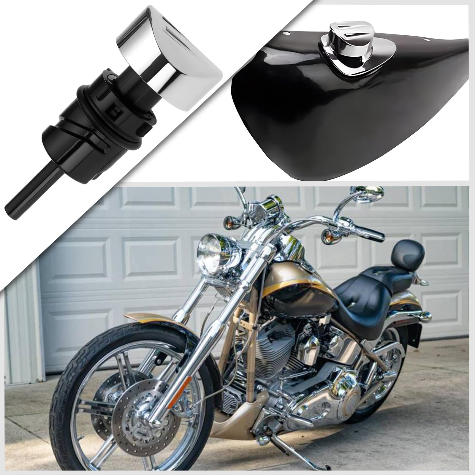 1-teiliger Öltankdeckel mit Ölmessstab Ersatzteil 572197 Kompatibel mit Harleys Davidson Sportster XL 2004-2020 XR1200 2008-2012