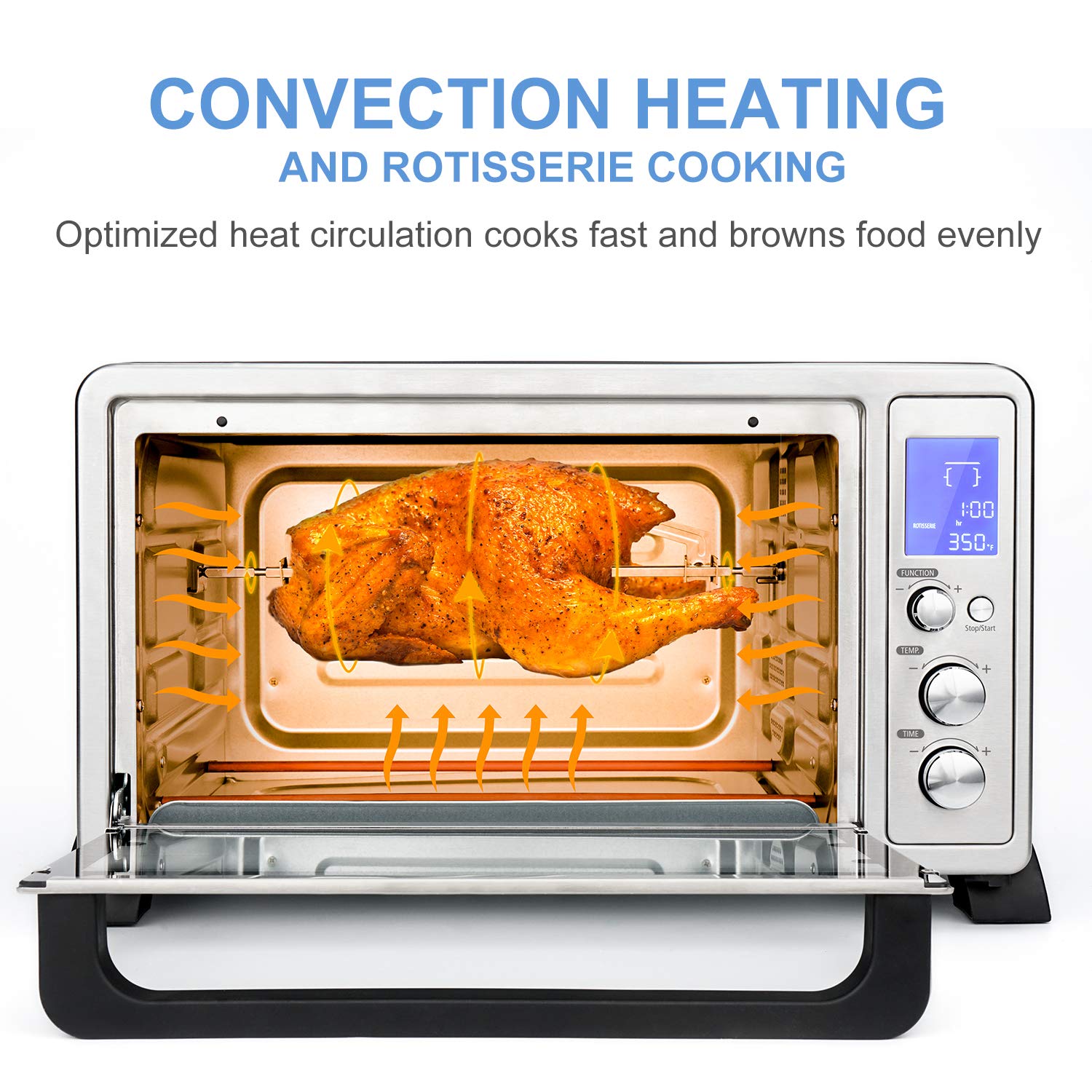 Vestaware Toaster Oven, 27QT Hot Convection & Rotisserie Oven with 10