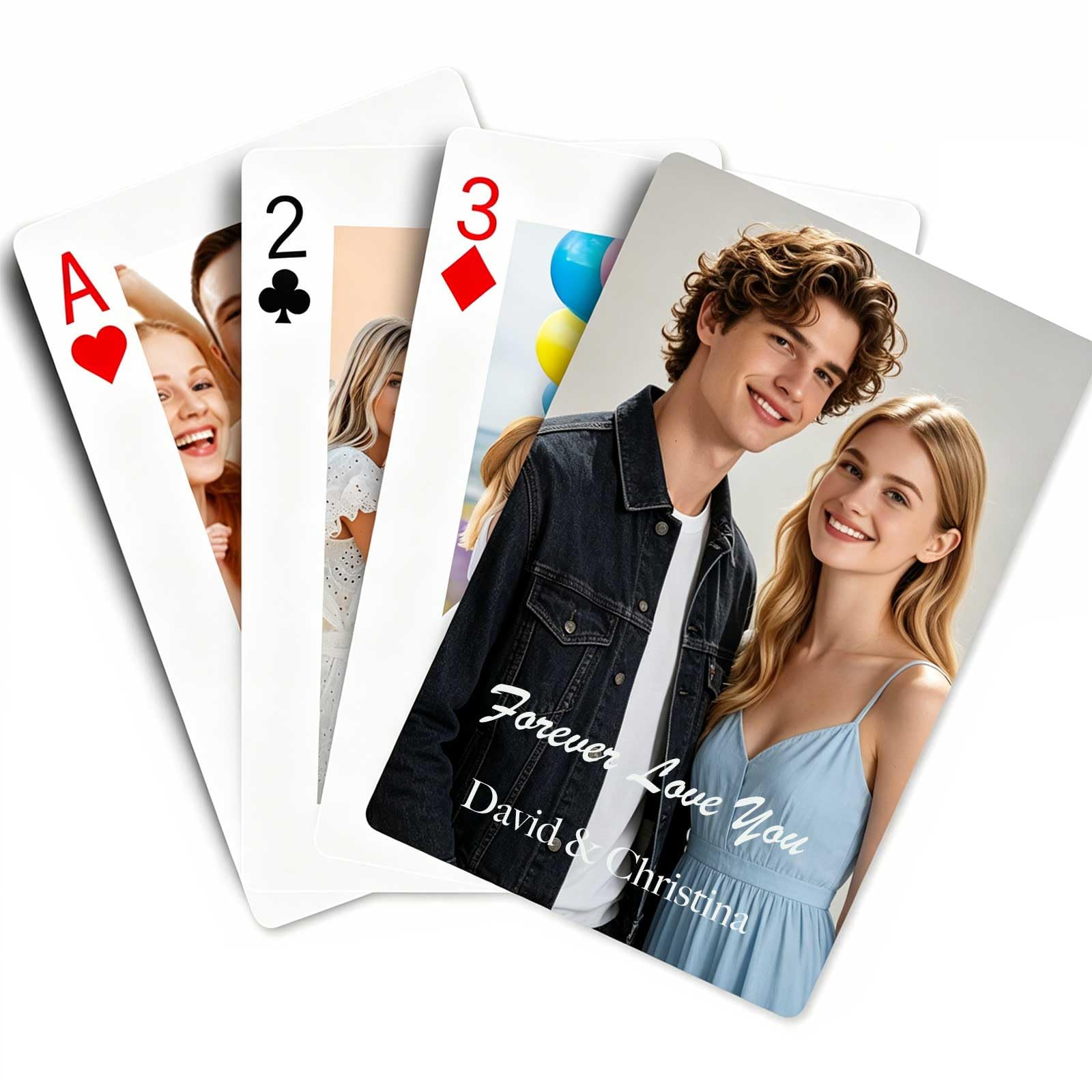 Personalised Playing Cards with 16 Photos, Customised Picture Standard Playing Cards, Create Your Own Funny Decks Cards for Party Games, Gifts for Christmas, Wedding, Birthday (Image & Text)