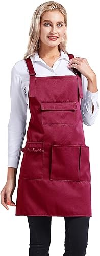 Miniatura 7 de Nanxson Delantal ajustable para mujer, multifunción, profesional, estilista, para trabajo, con bolsillos para herramientas, CF3010