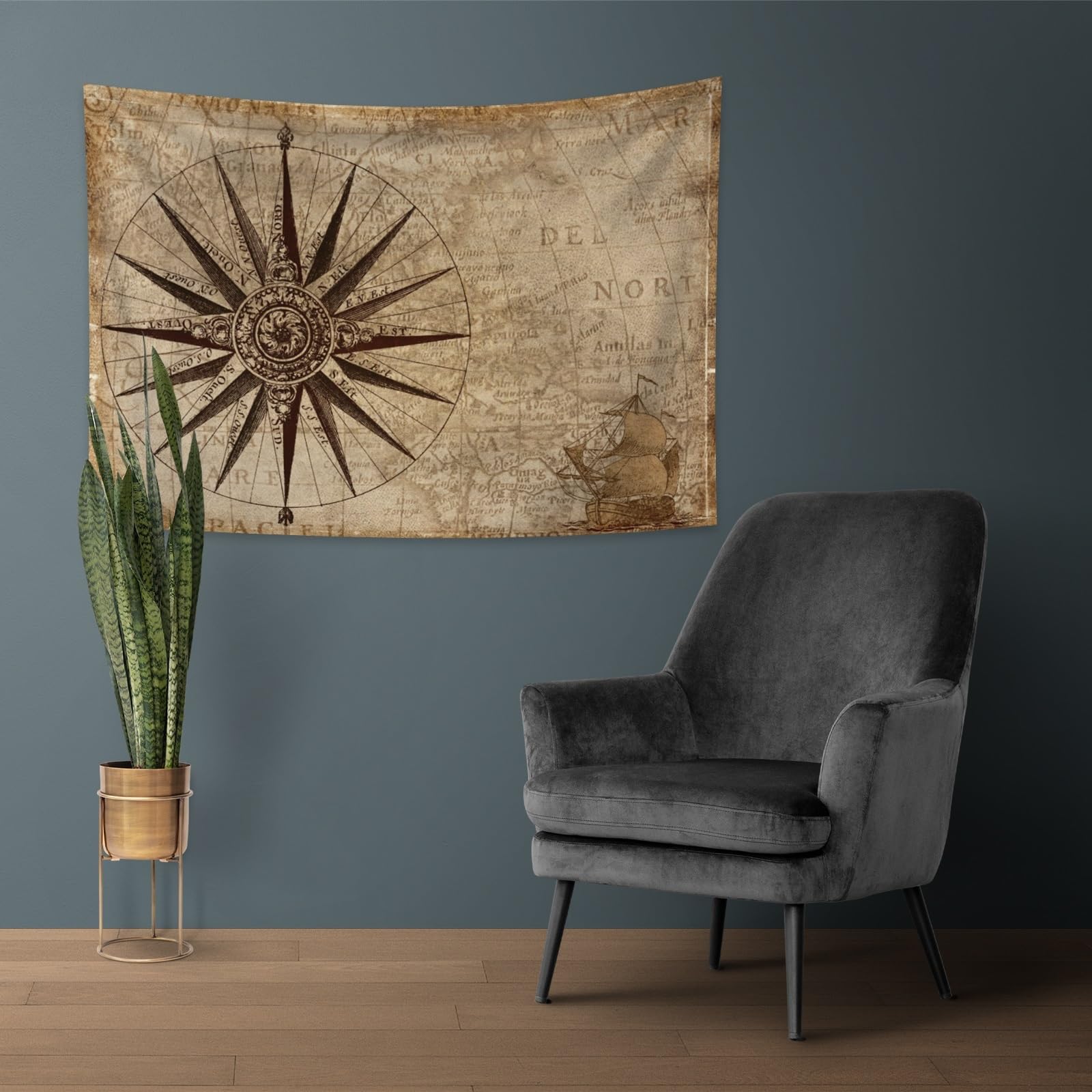 YongFoto 150x130cm Mappemonde Tapisserie Tenture, Carte du monde