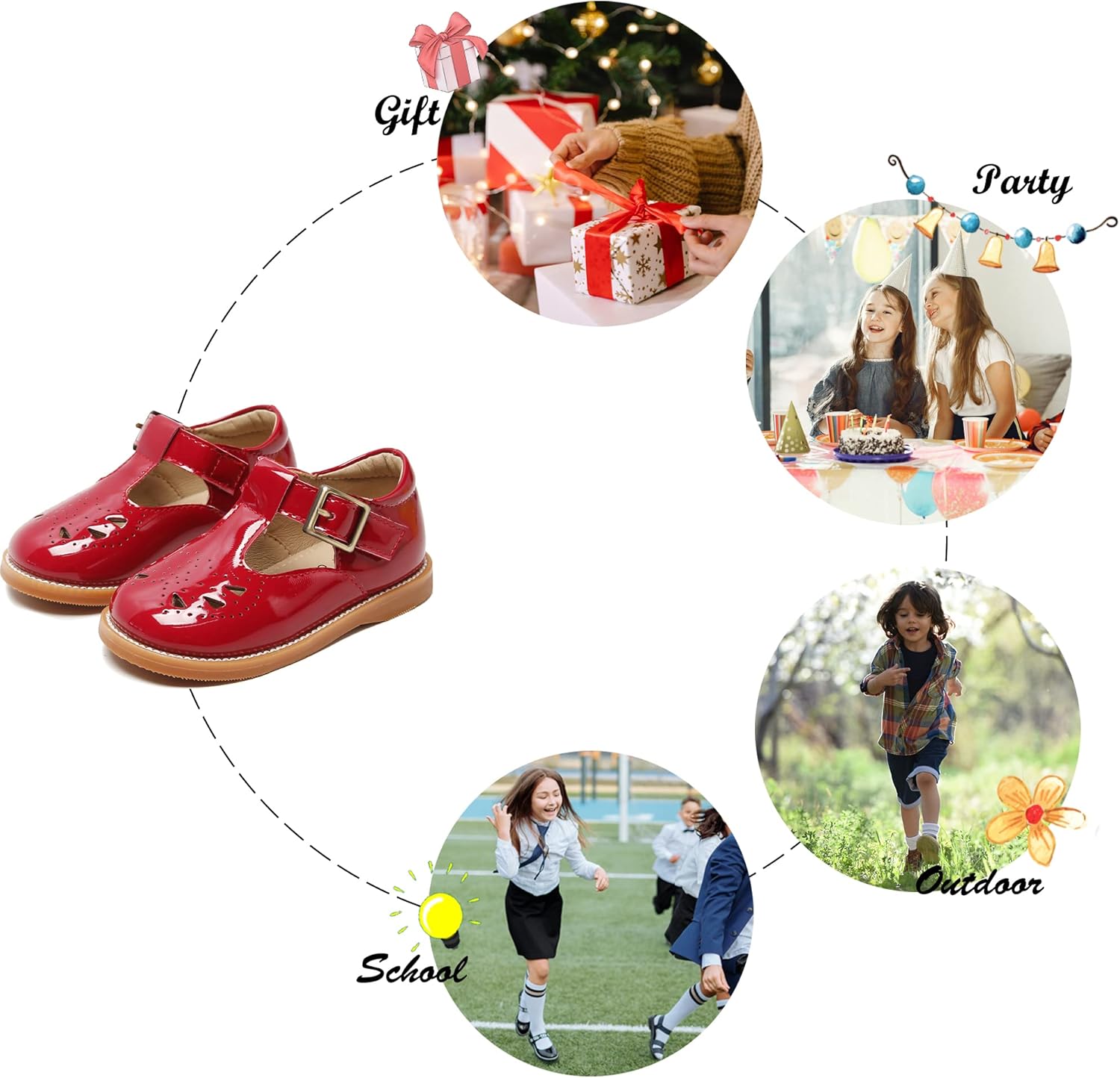 Felix & Flora Toddler Little Girl Mary Jane Dress Shoes - Ballet Flats for Easter Flower Girl Party School Shoes. - Image 5