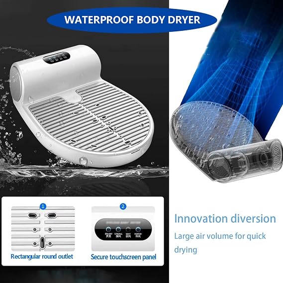 1350W Full Body Dryer After Shower, Body Hair Dryer W/Towel, Standing Body Care Dryer, Air Shower Drying Machine, for Blow Foot, Private Area, Armpits (with Weight Scale)