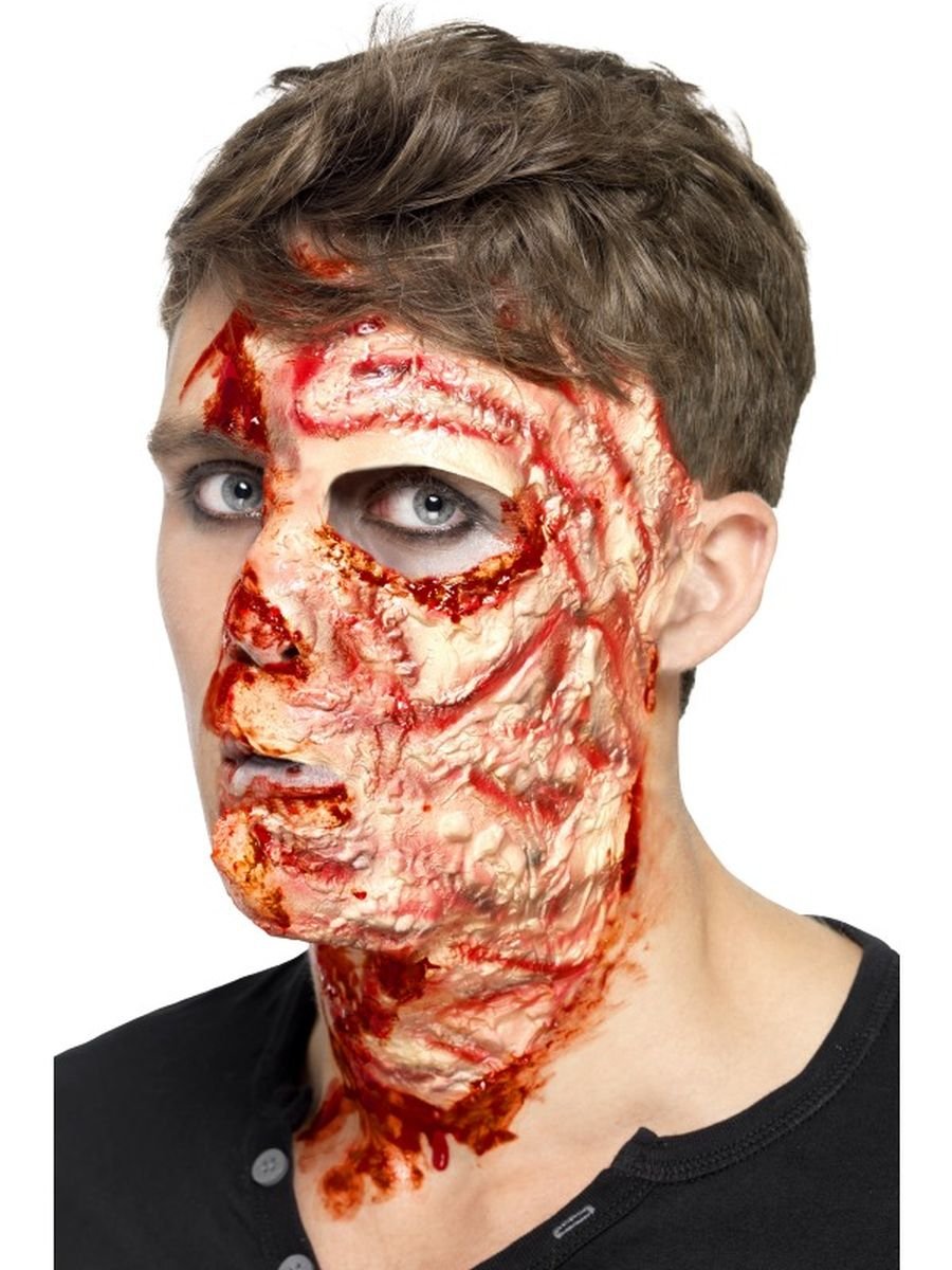 Smiffys Make-Up FX, Burnt Face Latex Scar