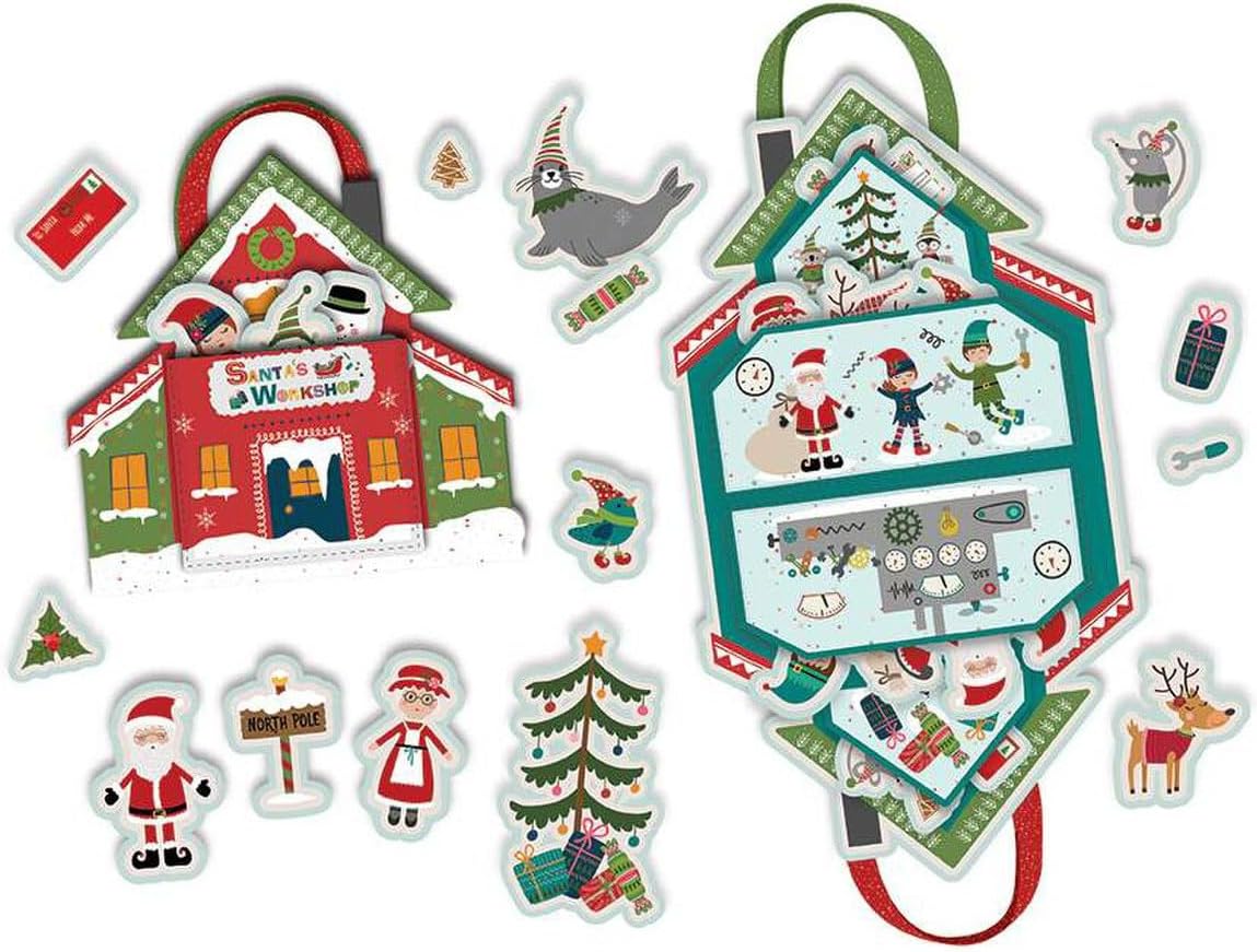 Jennifer Long Santa's Workshop Felt Panel 1 36-inch by 48-inch Panel Riley Blake FT15070-PANEL