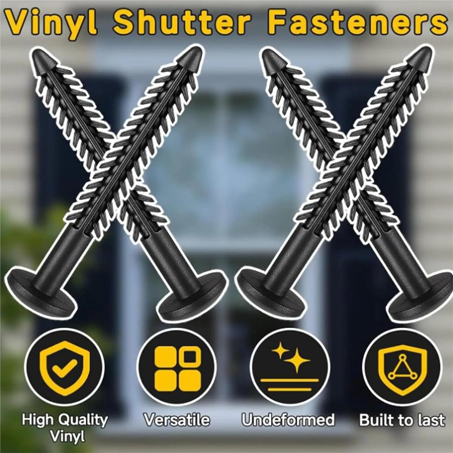 Shutter Fasteners 60pcs Shutter Screws with Caps 3 Inch Window Shutters Exterior Spike Dressing Hardware for Catch Lock Bumper End Work Door Wardrobe for Vinyl Shutters