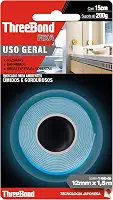 Fita Dupla Face Cozinha Banheiro ThreeBond |Tamanho 12mm x 1,5M | Suporta 200g em 15cm | Ambiente Úmido e Gorduroso