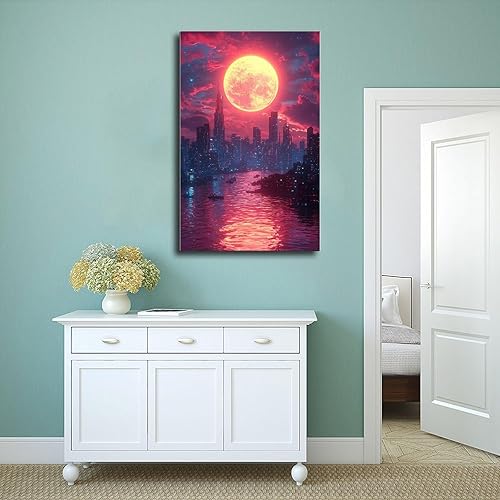 Miniatura 4 de XAHOR Vaporwave Wall Art  Retro Futuristic Neon Synthwave Print for Modern Home Decor Canvas Posters Wall Art Bedroom Office Room Decor Gift