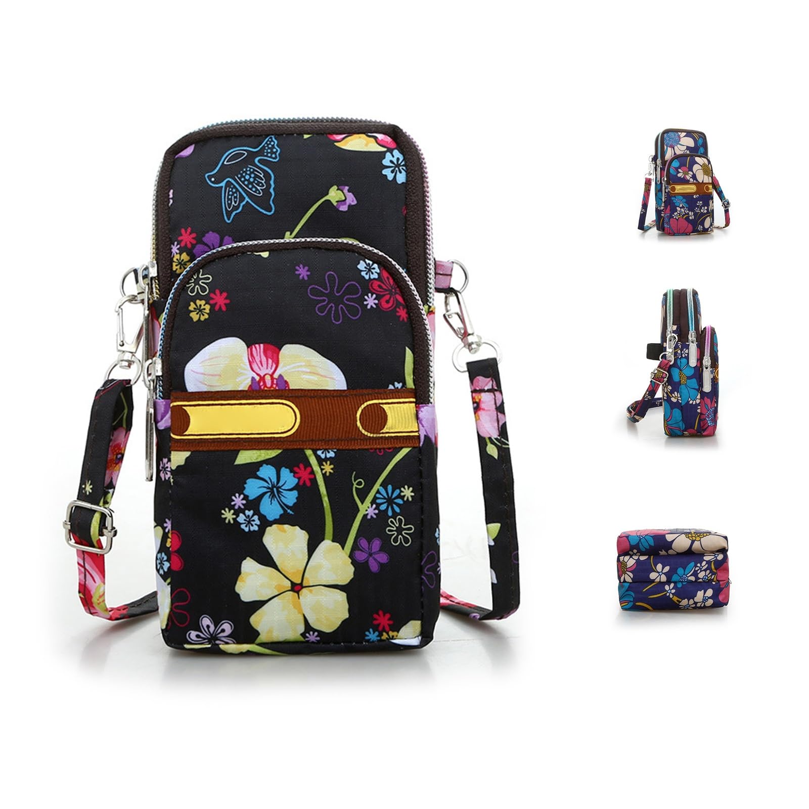 Small Womens Crossbody Bag Cell Phone Wallet Sports Armband Cell Phone Bag Shoulder Bag with Zipper