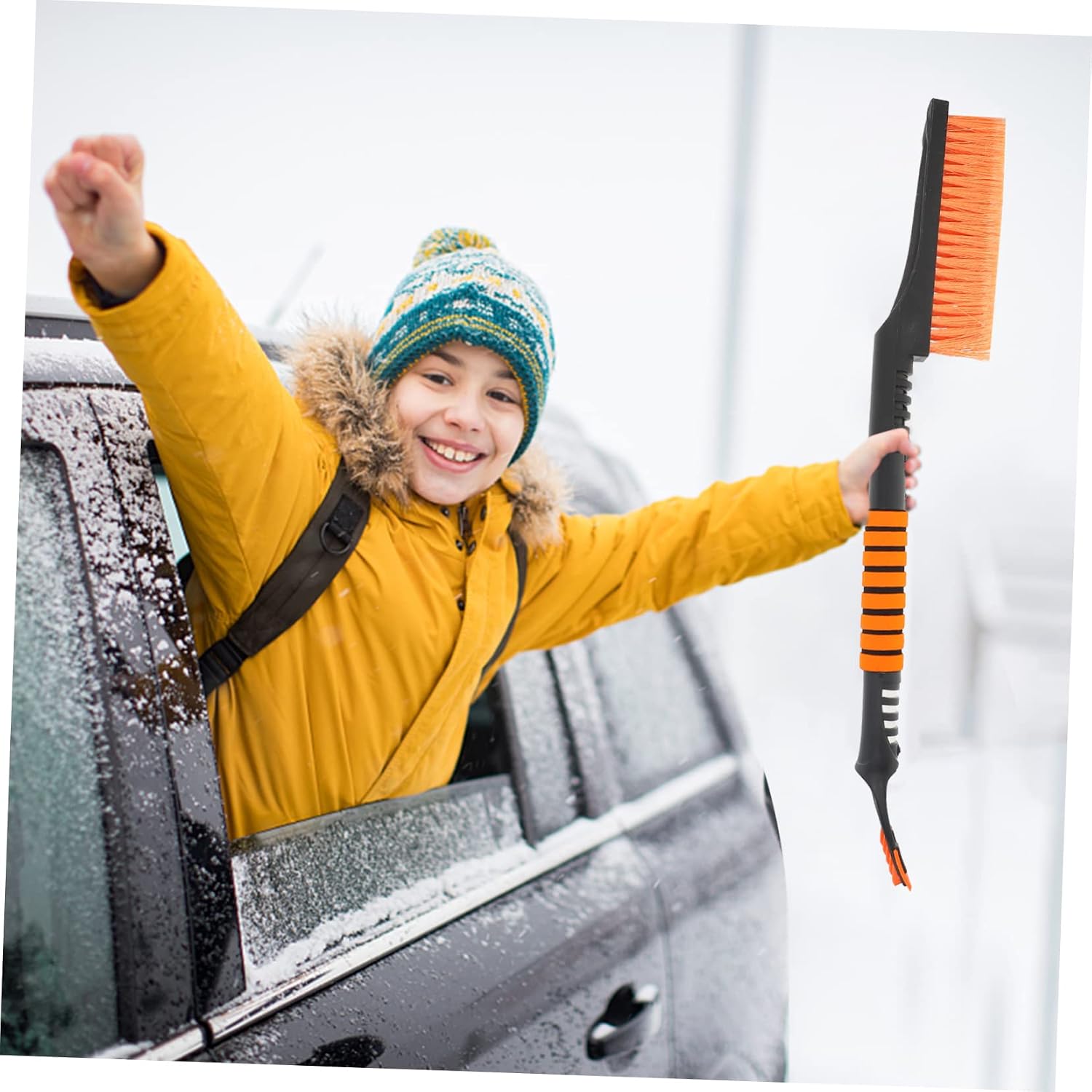 Multi-Functional Snow Shovel Ice Brush for Car Detachable Ice Scraper Brush Heavy Duty Car Snow Removal Tool