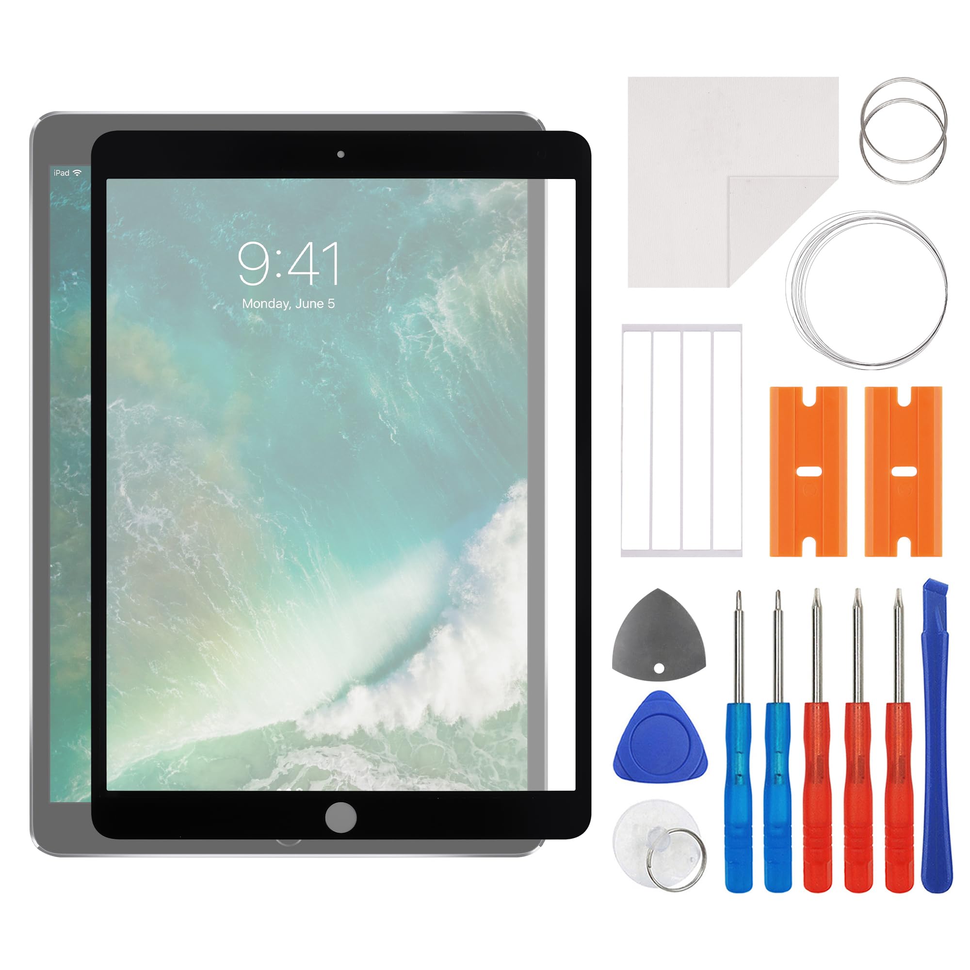 SWARK New Front Screen Glass Outer Panel Lens Replacement Compatible with iPad Pro 10.5" A1701,A1709,A2153,A2123 with OCA Upgraded Repair Kit- No LCD Screen and Touch Digitizer