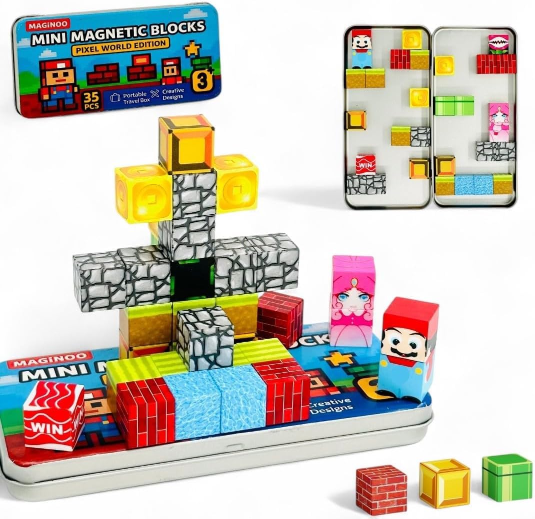 Amazon.com: 35PCS Pixel World Edition Mini Magnetic Blocks