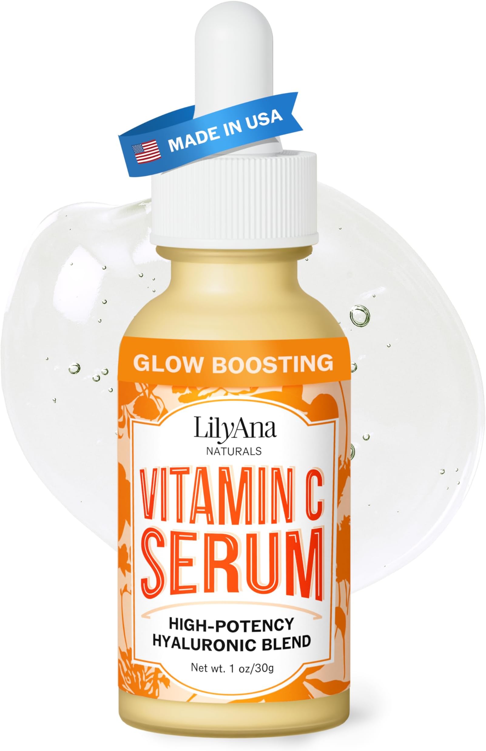 LilyAna Naturals Vitamin C Serum With Hyaluronic Acid For Face And Eyes | Organic Skin Care With Natural