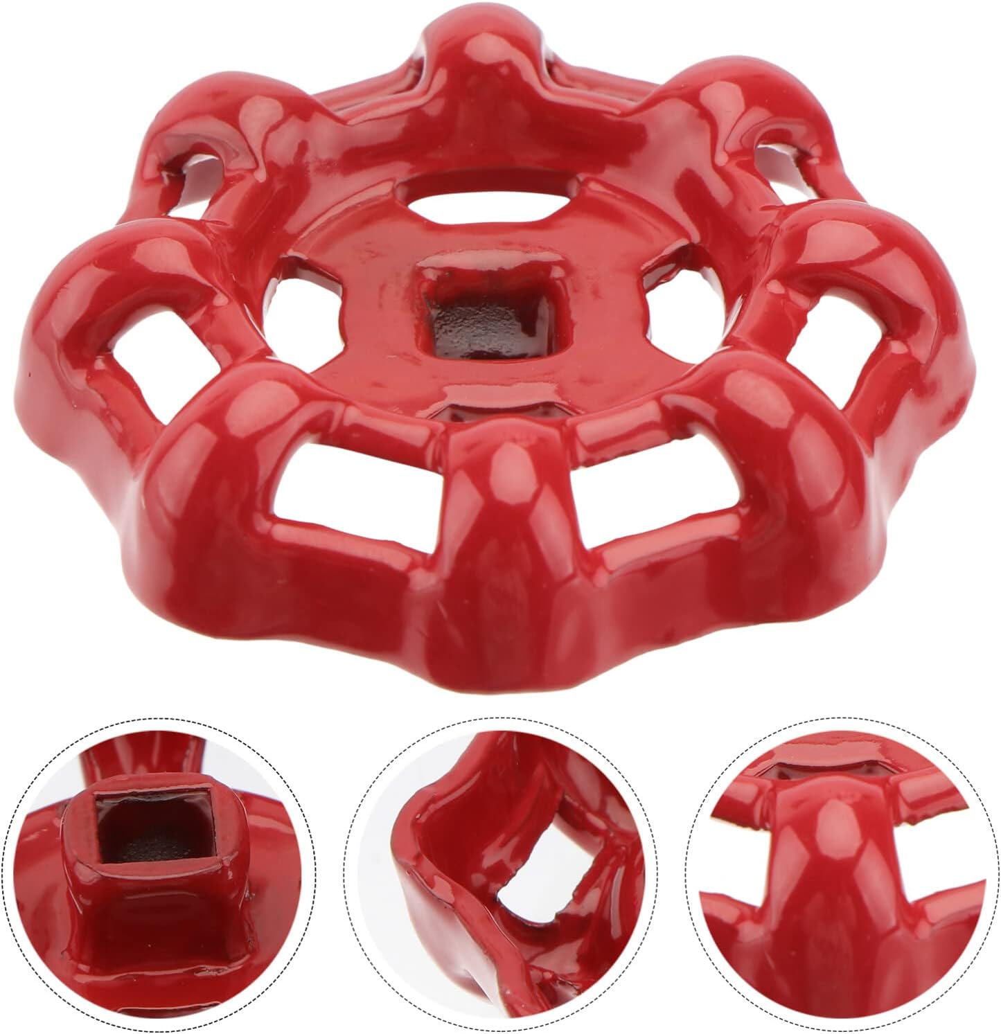 ULTECHNOVO Outside Faucet Handles Replacement Faucet Round Wheel Handle Square Stem Hole Hose Bib Cast Iron Water Spigot