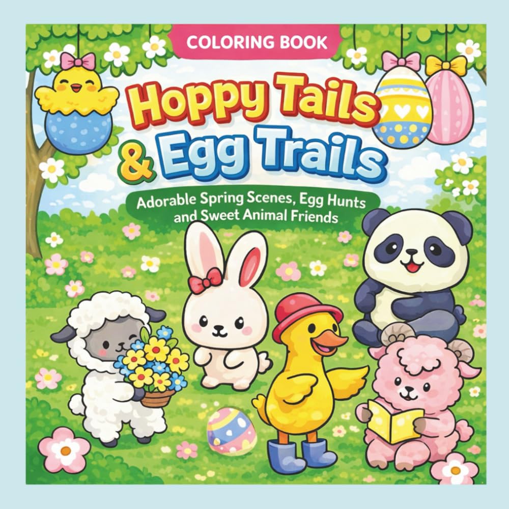 Hoppy Tails & Egg Trails: Adorable Spring Scenes, Egg Hunts and Sweet Animal Friends