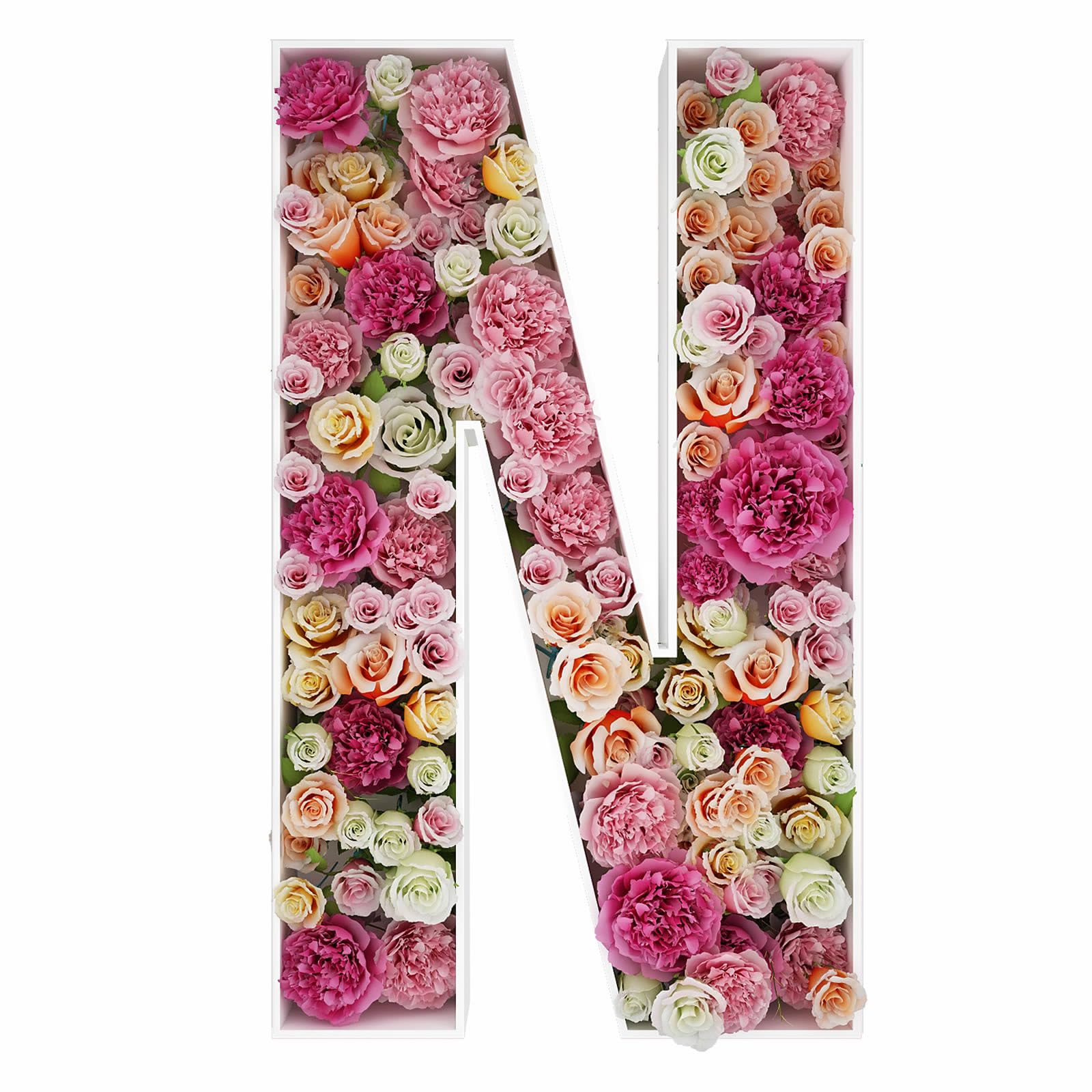 2FT DIY Mosaic Balloon Letter N Frame, Fillable Party Backdrop Decor