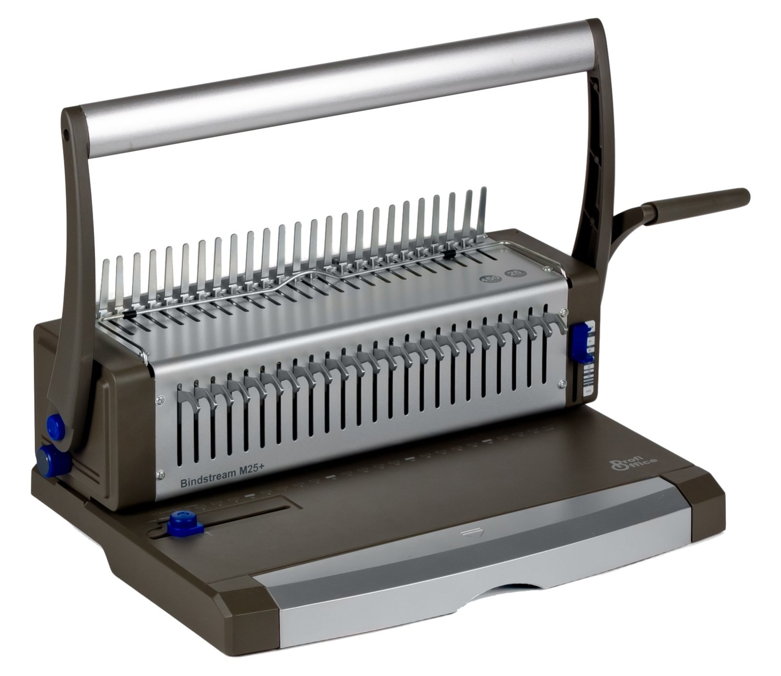 Rilegatrice Bindestream M25+ – Rilegatrice Professionale a Dorsi Plastici per Formati DIN A4, Perfora 25 Fogli & Rilega fino a 450 Fogli, Macchina in Metallo con 24 Punzoni Escludibili
