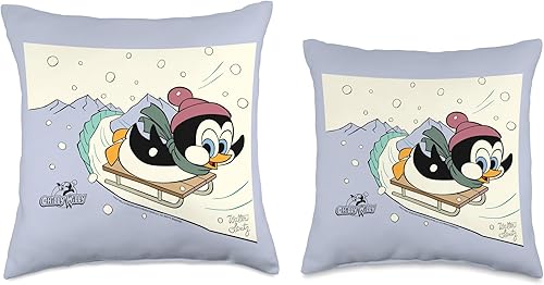 Miniatura 3 de Penguin Sledding - Almohada de vacaciones, 16 x 16 pulgadas, multicolor