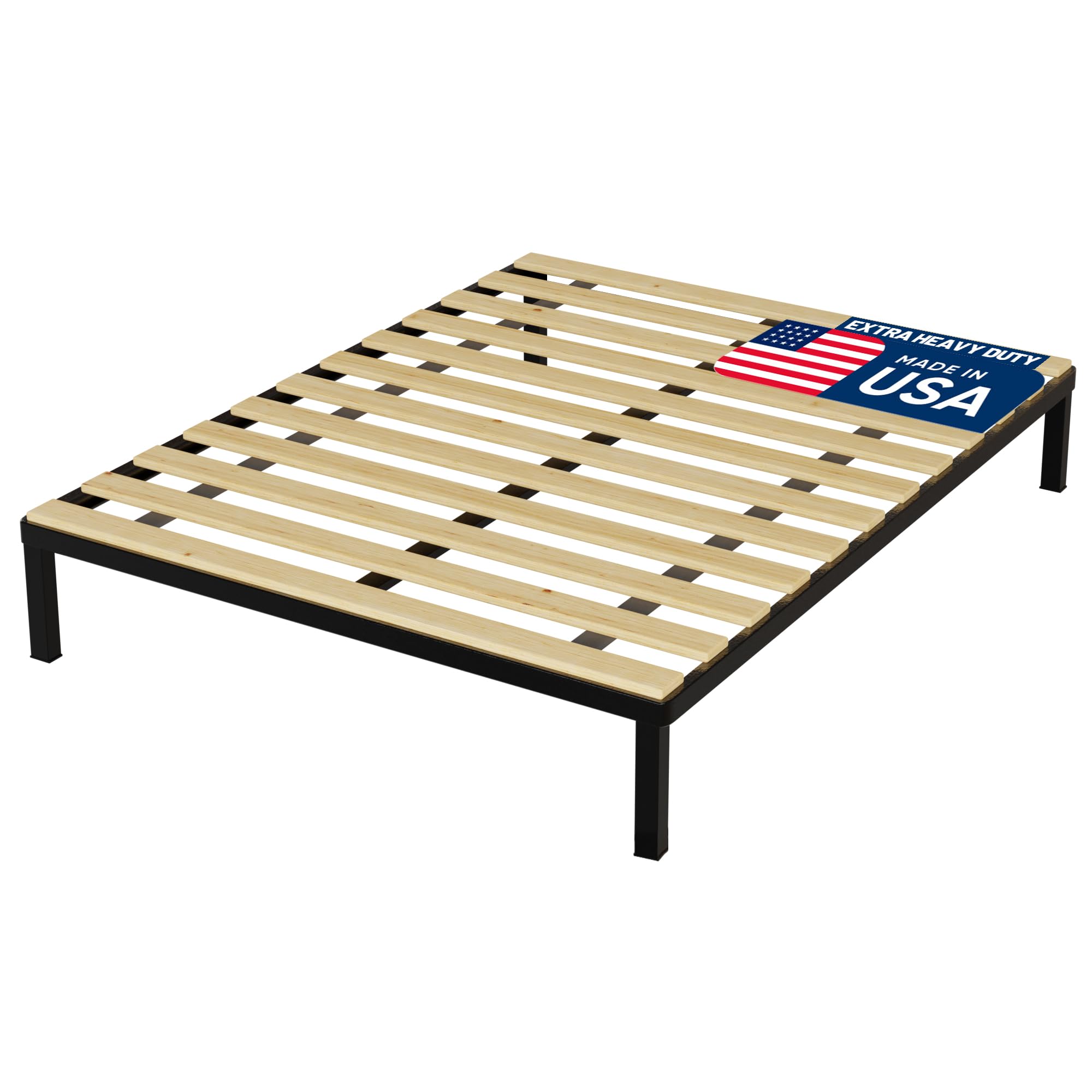 Treaton, 1-Inch Extra Heavy Duty Horizontal Wooden Bunkie Board/Bed Slats, 78" x 60.5", Beige