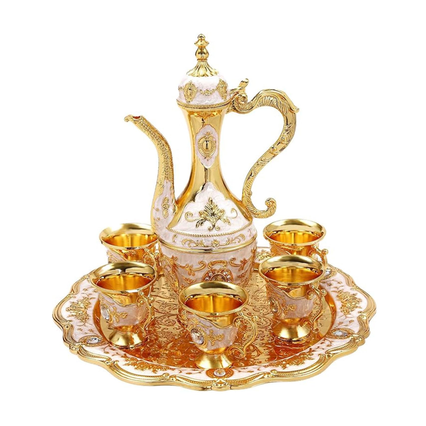 Ensemble de thé turc avec plateau et 6 tasses de service