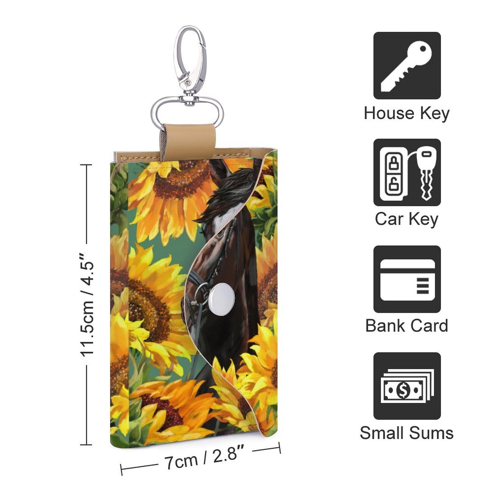 Amazon.co.jp: ひまわり 馬柄 キーケース キーホルダー スマートキー
