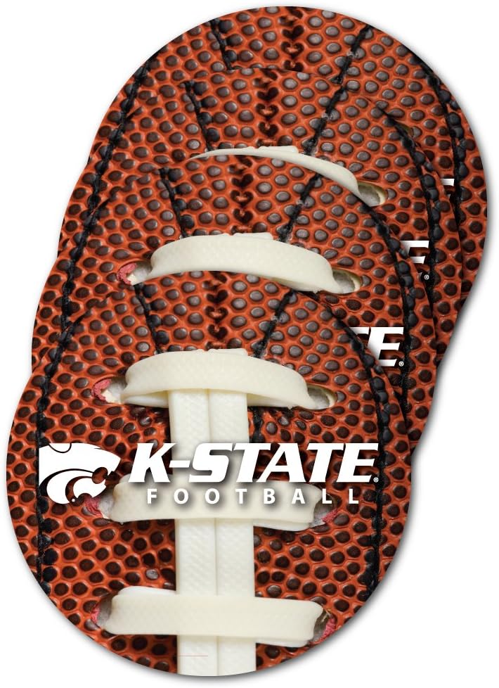 VictoryStore Coasters - Kansas State University Coaster Set, Football Design, Set of 4