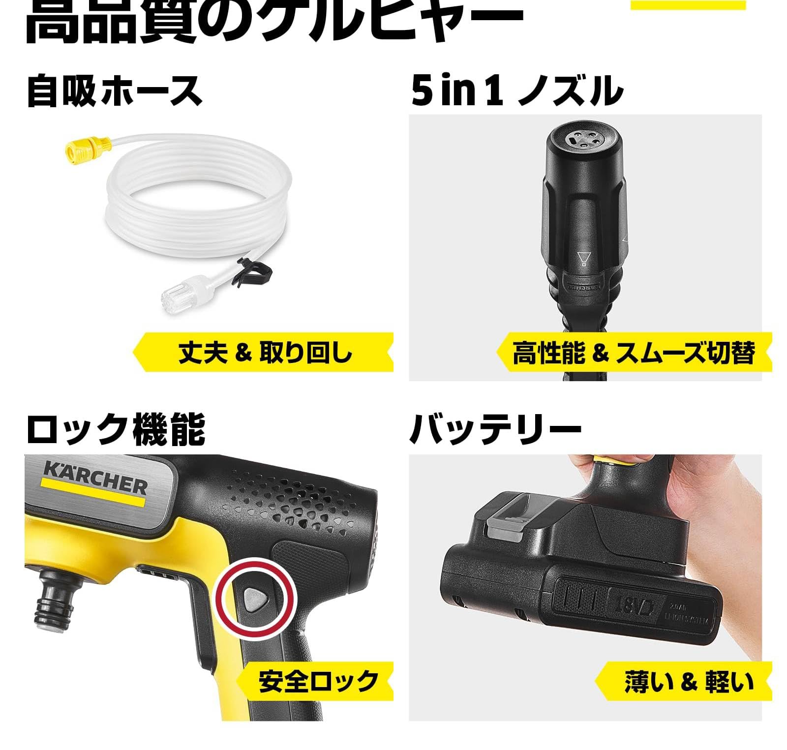 Amazon | コードレス高圧洗浄機 OC 5 Handy CB USB-C充電式(10W以上
