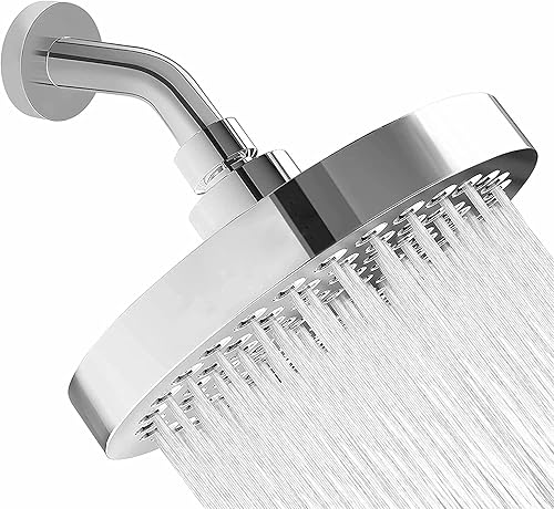Alcachofa de ducha de alta presión KMZ Home 6 de lujo lluvia ducha para cuarto de baño fijo totalmente ajustable con diseño moderno cromado