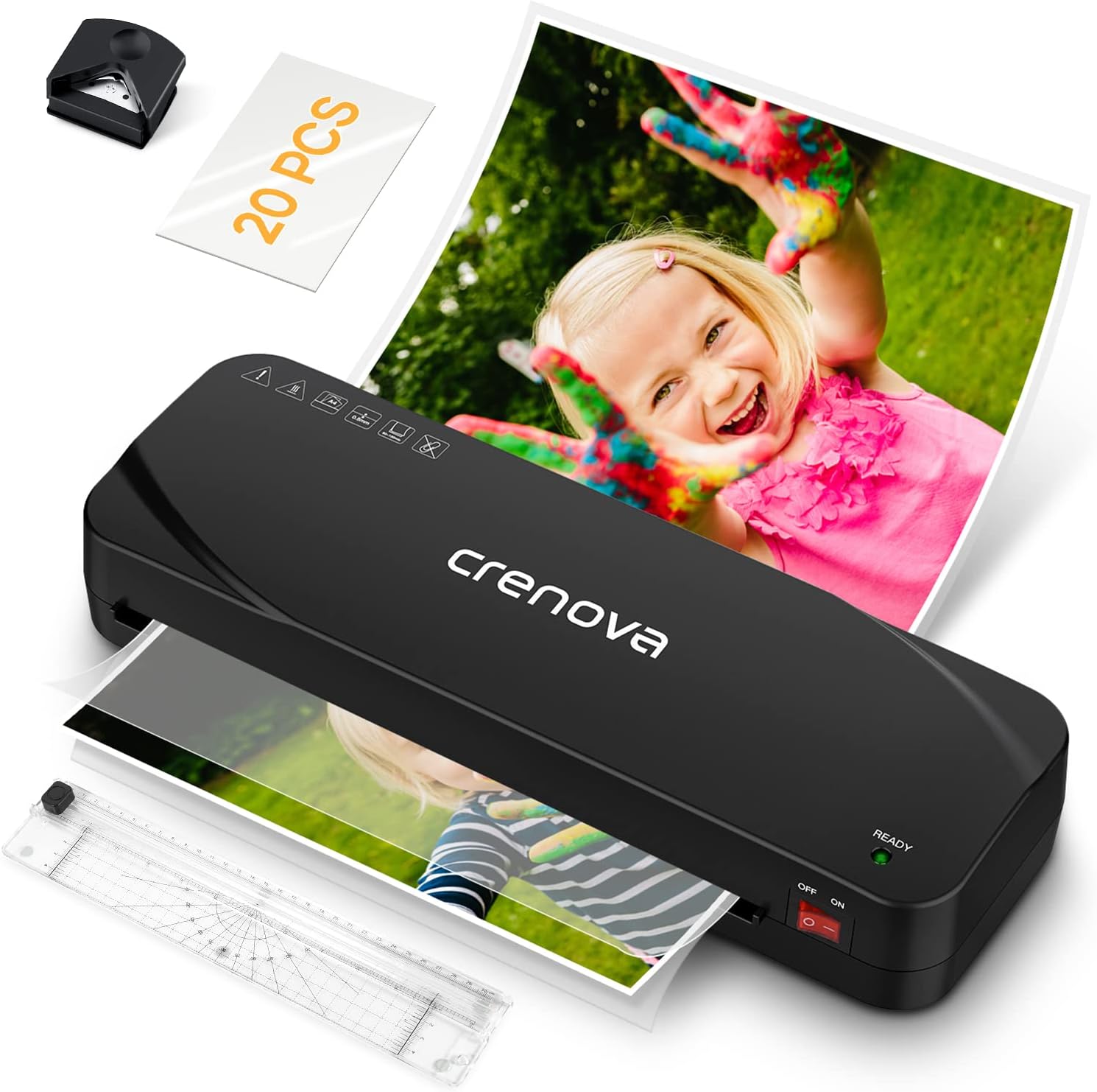 Laminator, Crenova A4 Laminator GS816, 4 in 1 Thermal Laminator, 9