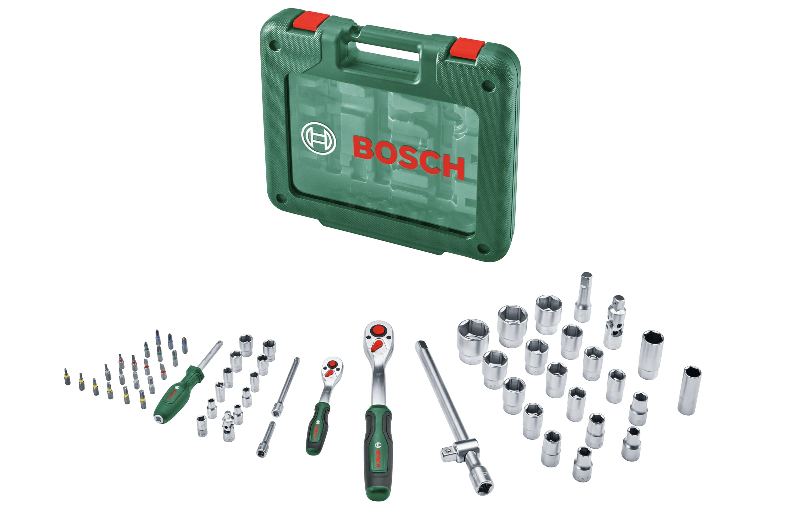 Bosch Set de carracas de 1/4" + 1/2" - 60 piezas