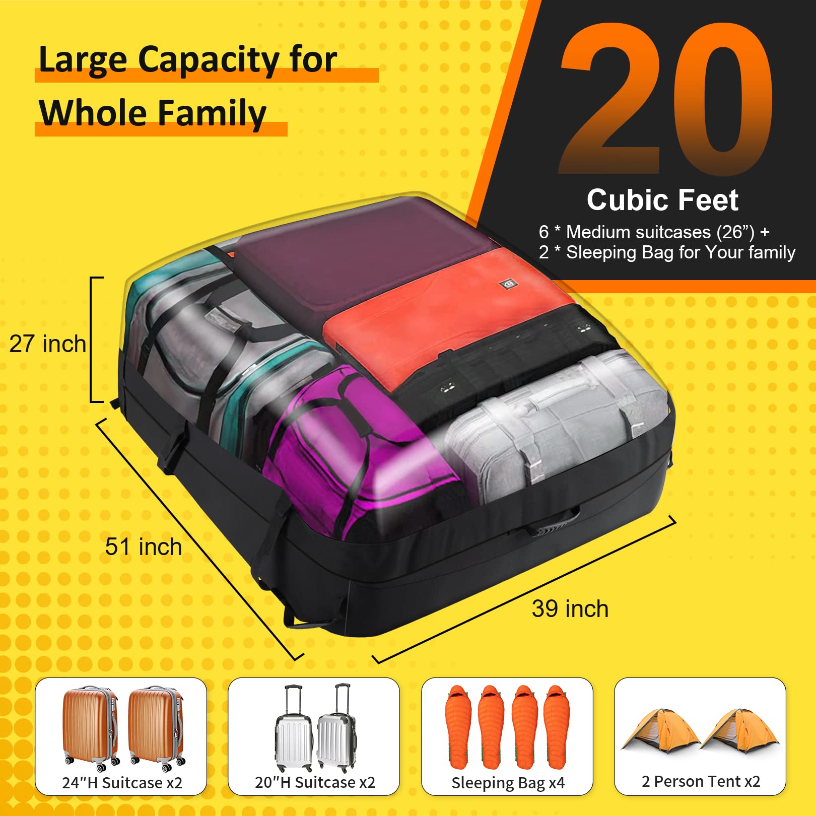 Snapklik.com : Sailnovo Rooftop Cargo Carrier Bag & Car Top Carrier ...