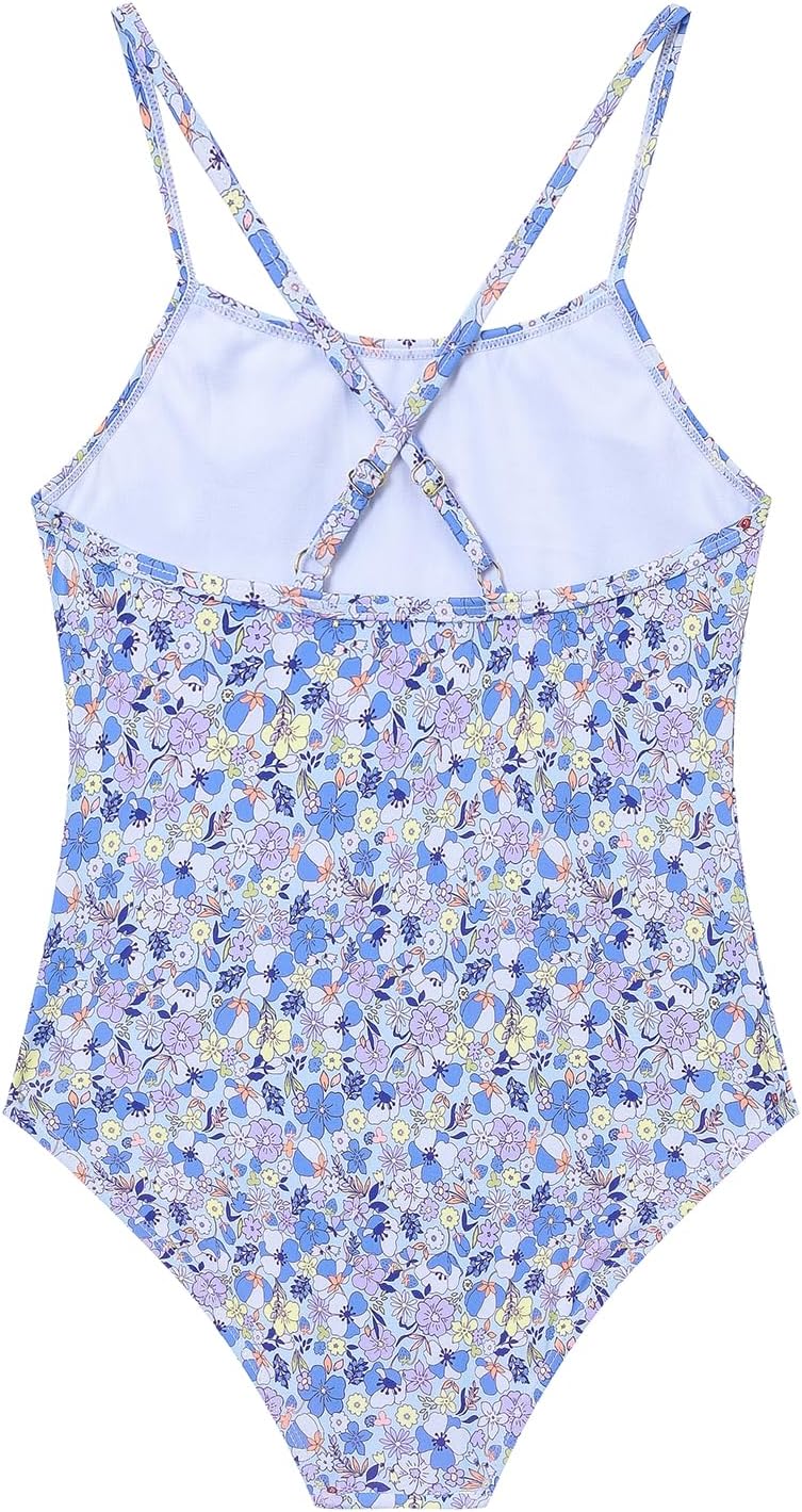 Girls One Piece Swimsuit Quick Dry Swimwear with UPF 50+ Crossback Adjustable Straps Beach Bathing Suit for 5-14 Years - Image 2