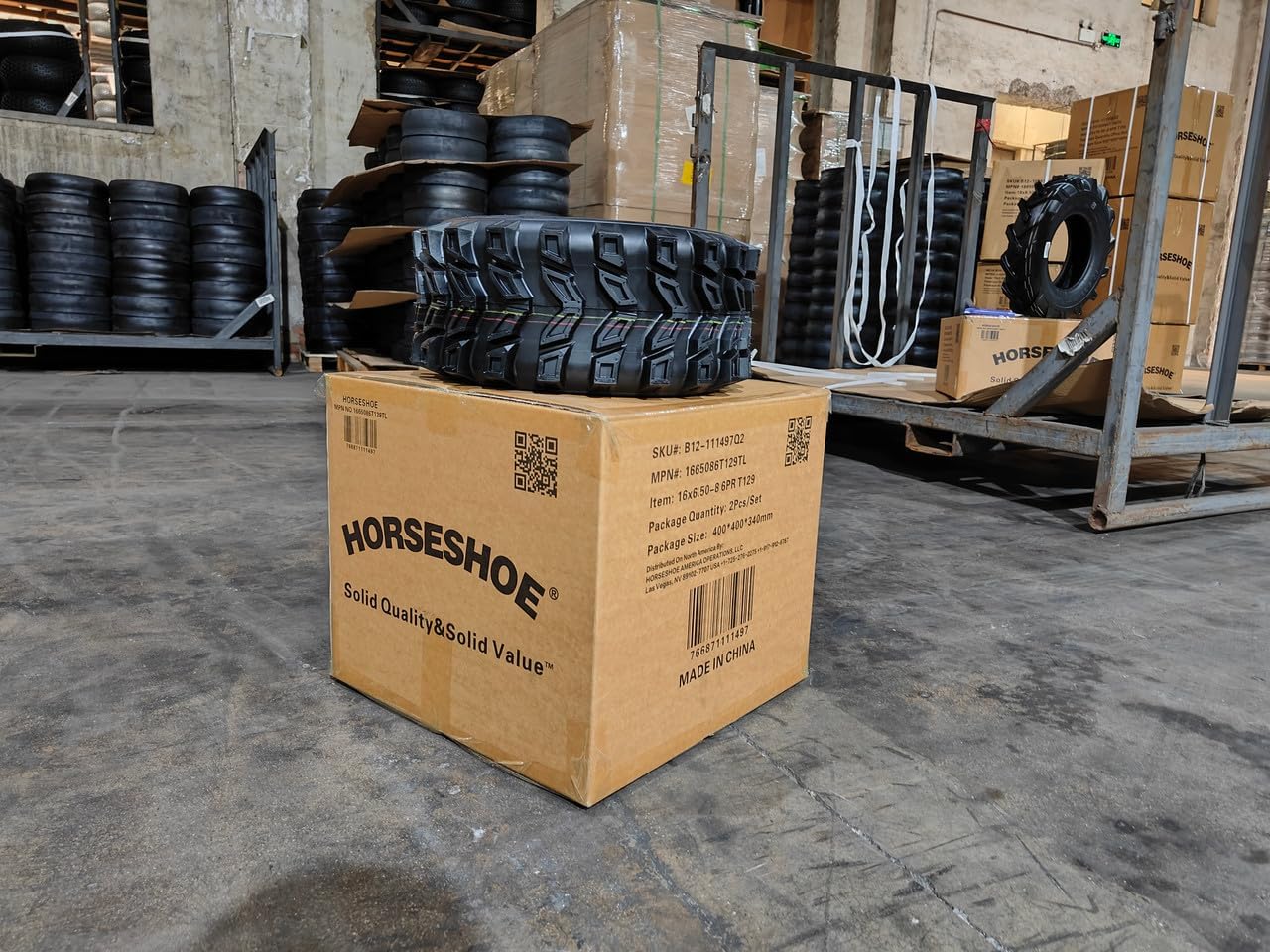 HORSESHOE 2 NEW 16x6.50-8 6Ply | Super Trac Pattern | ATV Trencher AG Farm Tractor Snow Ridding Lawn Mower Tubeless Tires | 16x6.50x8 16x6.5-8 16x6.5x8 ATV Snow T129-1 166508
