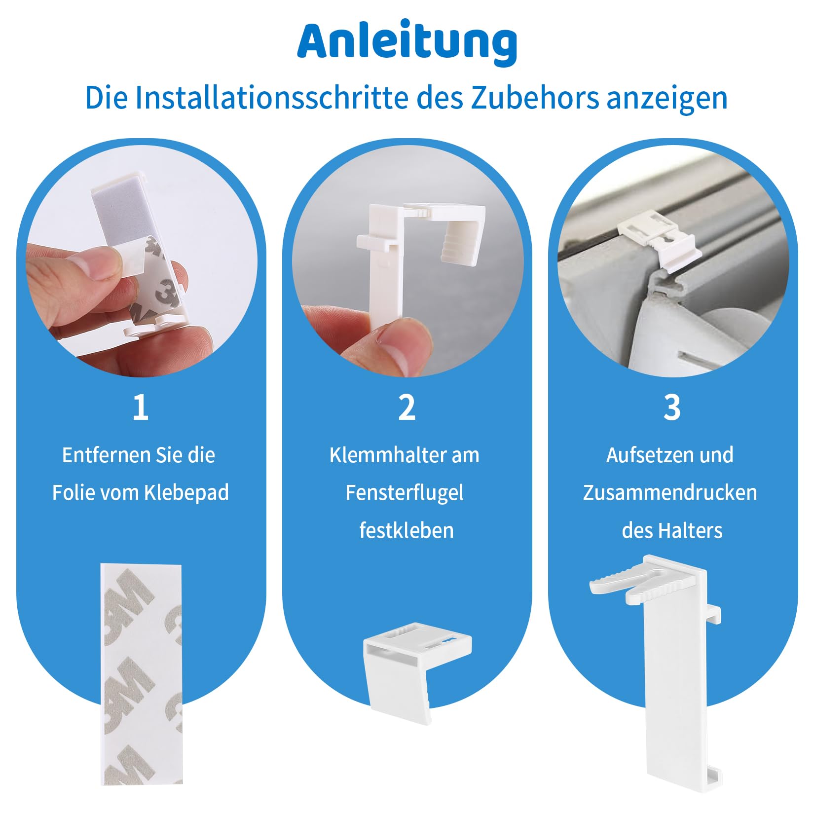 Lot De 8 Supports Pour Store Double Klemmfix - Fixation Sans Perçage