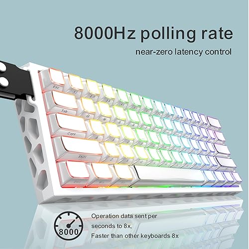 Miniatura 5 de BOYI H60Pro - Teclado magnético para juegos, 60% de aluminio hueco efecto Hall, disparador rápido, intercambio en caliente, tasa de sondeo 8K, 0.000