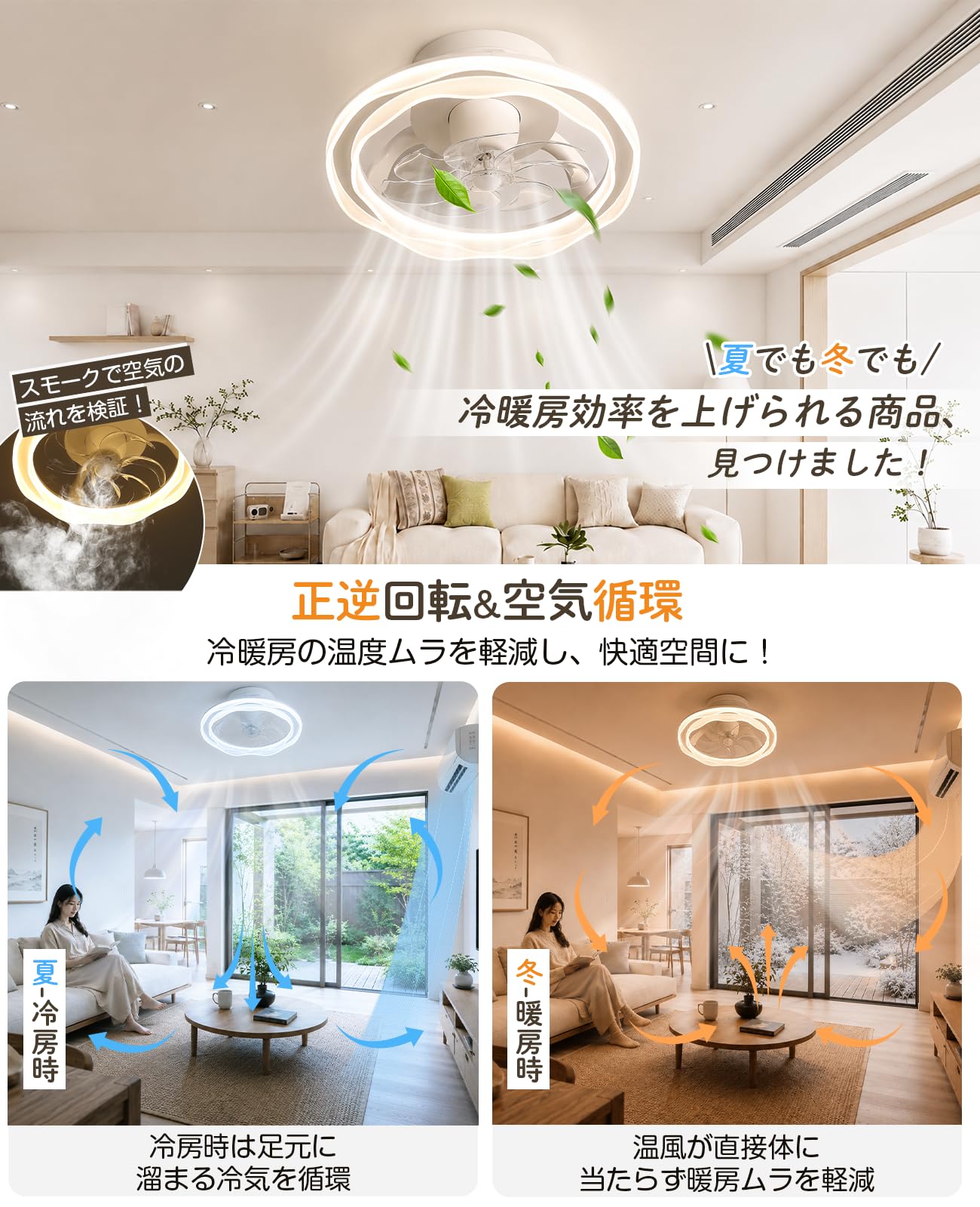 花柄スマート調光シーリングファン8～10畳 ライト・照明 花柄スマート調光シーリングファン8～10畳