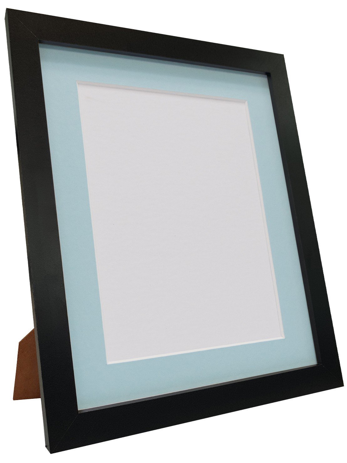 Q7 Picture Photo Frame, Black with Blue Mount, 40 x 40 cm Image Size 30 x 30 cm