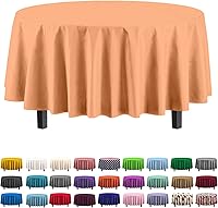Vista 59 de Exquisite - Mantel redondo de plástico de 84 pulgadas, paquete de 12, color melocotón