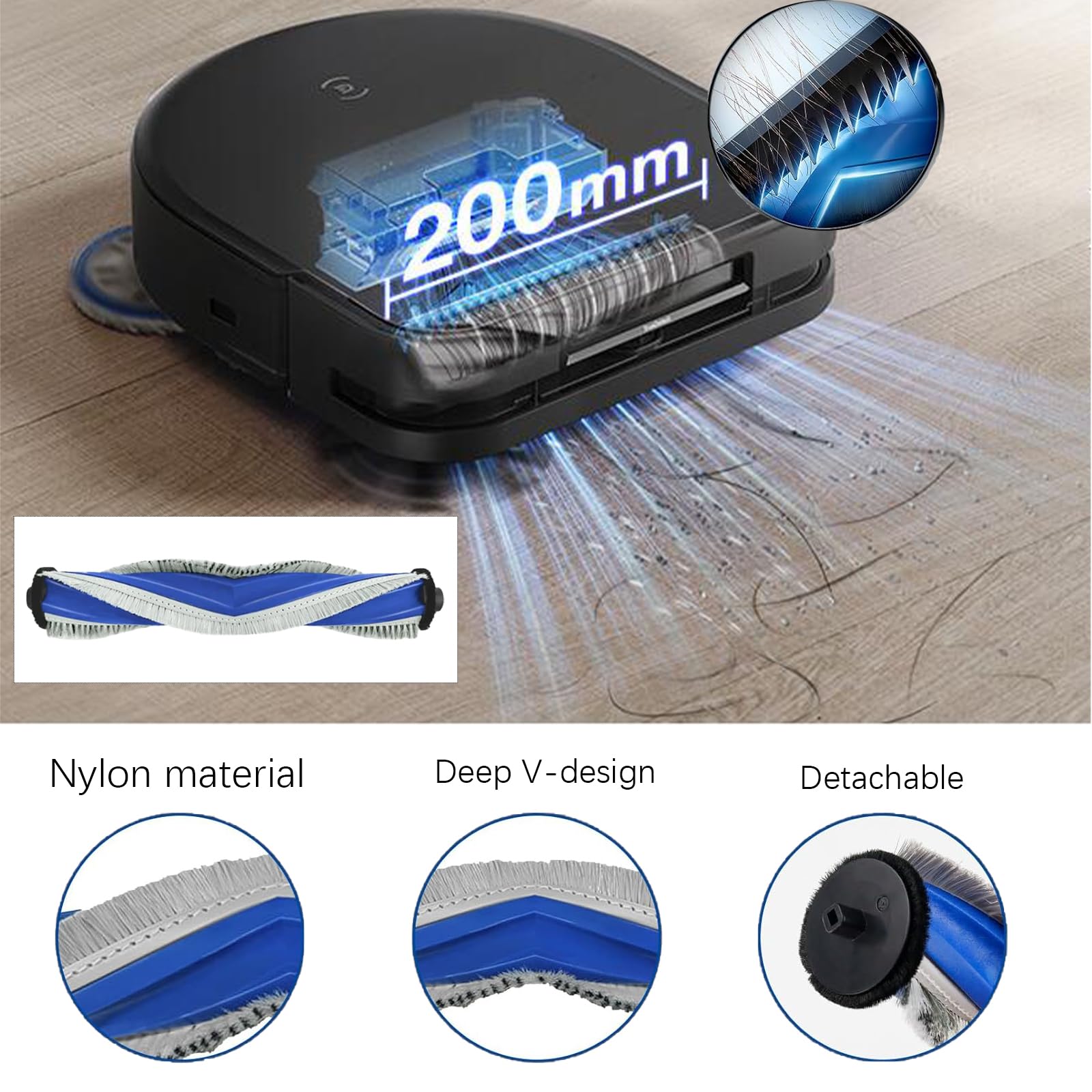 Wucaishop Kit di accessori di ricambio per aspirapolvere Ecovacs Deebot X5 Pro X5 Omni, 1 spazzola principale, 2 filtri HEPA, 2 sacchetti per la polvere, 2 panni per mocio, 2 spazzole laterali