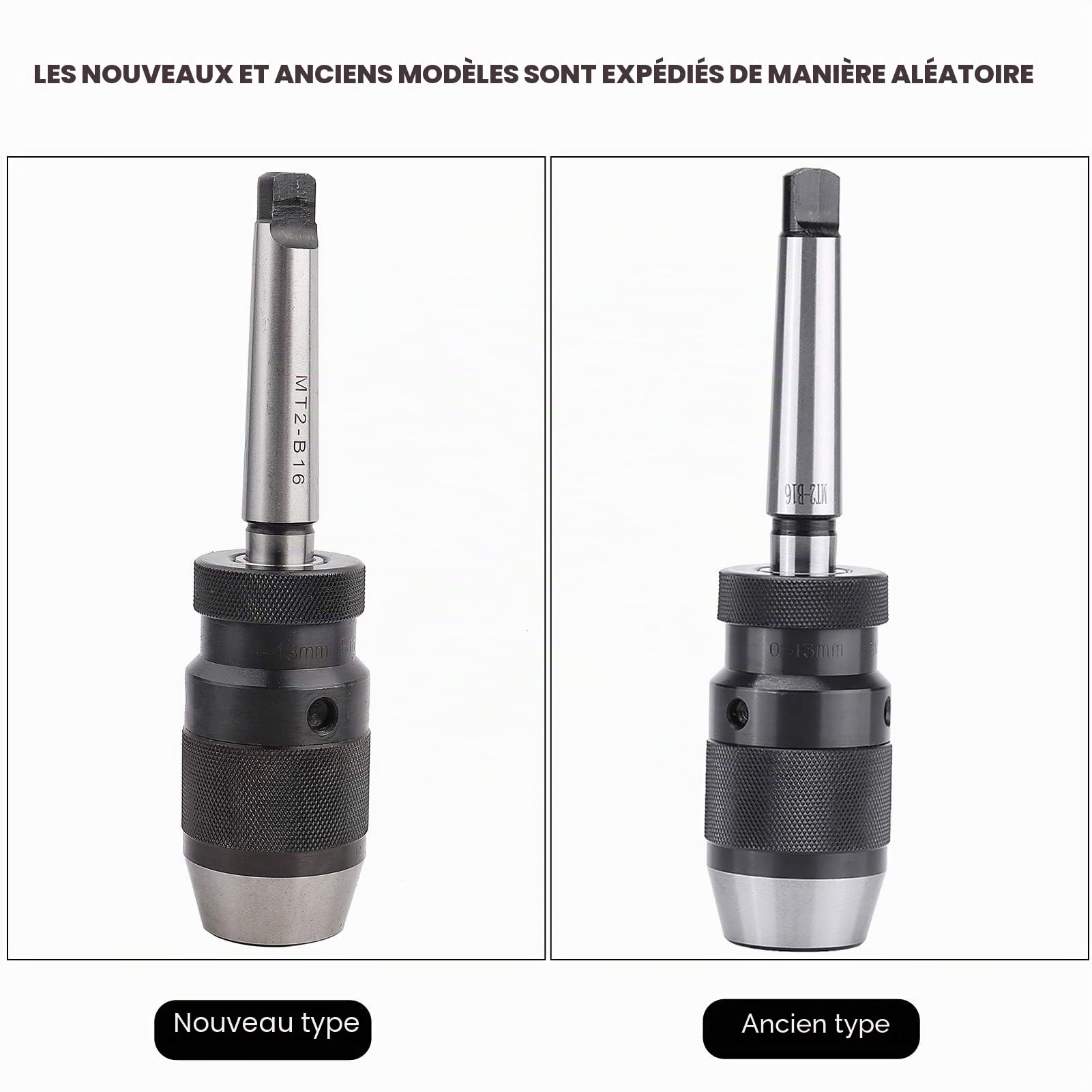Mandrin Sans Clé, MT2-B16 Mandrins Tour a Bois, Mandrin de Serrage autoserrant cone morse, Mandrins Percage en acier de 1 à 13 mm, pour Perceuse à Colonne, Fraiseuses et Tours