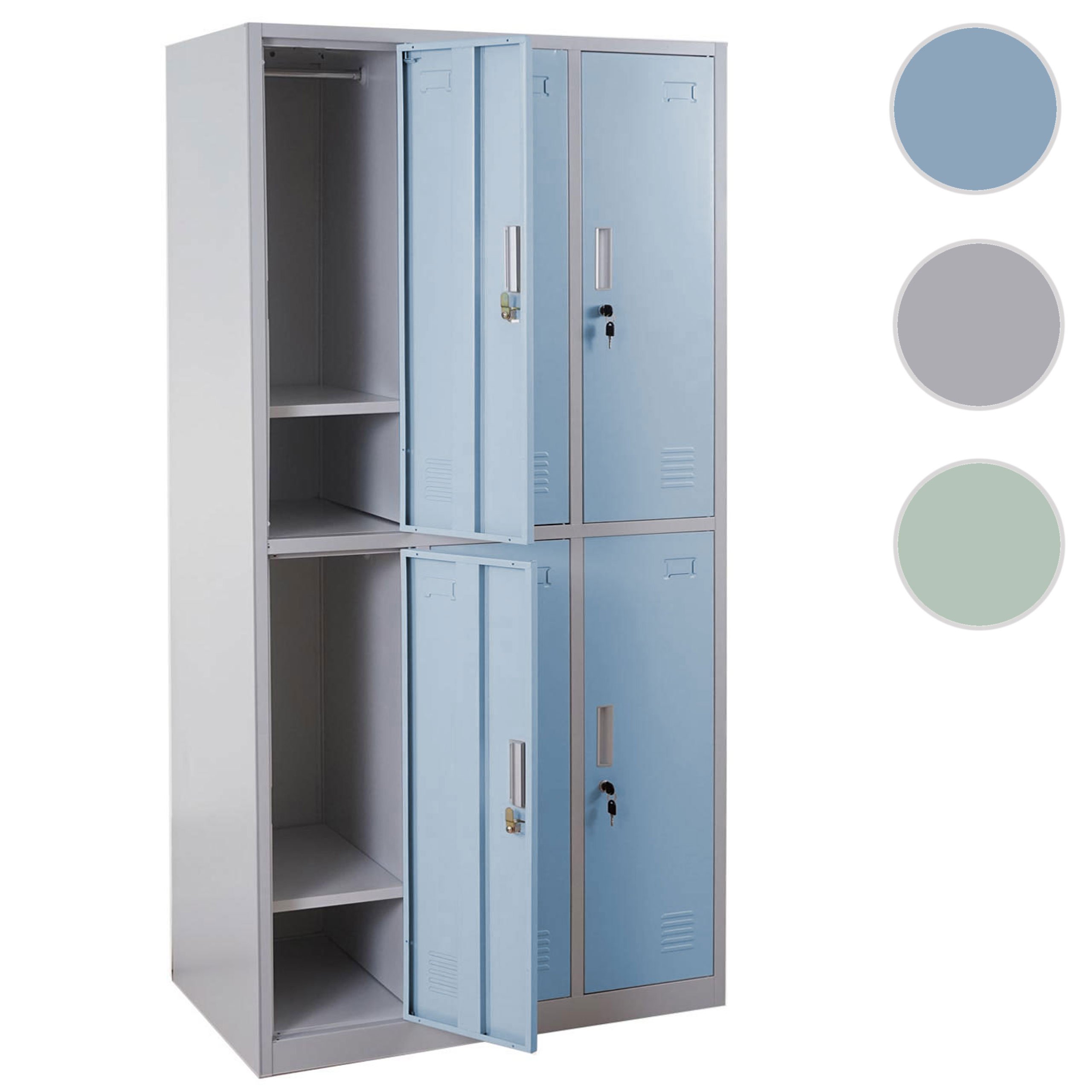 Schließfach Boston T829, Schließfachschrank Wertfachschrank Spind, Metall 6 Fächer - blau
