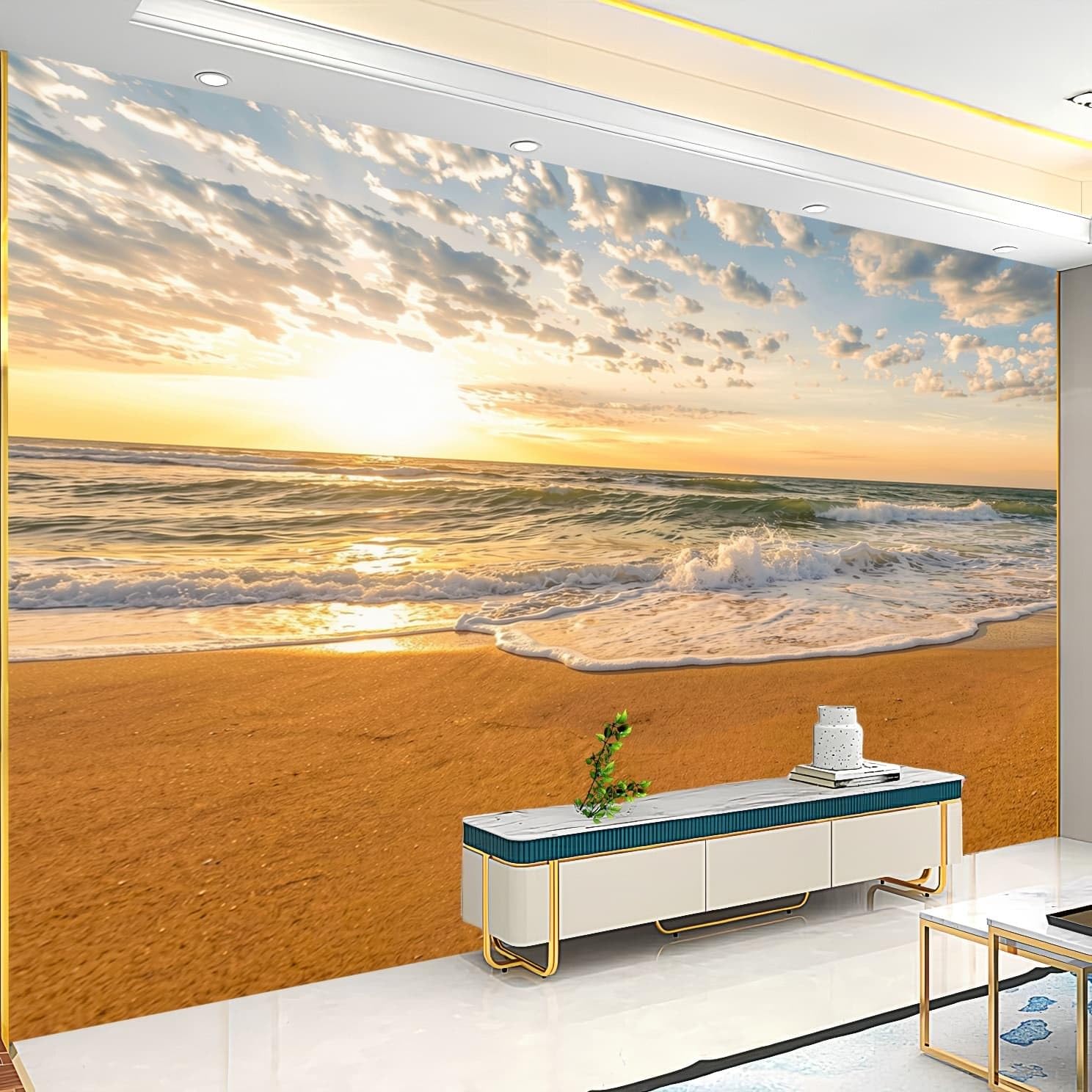 Włóknina 3D panoramiczna żółta fototapeta 350 x 256 cm