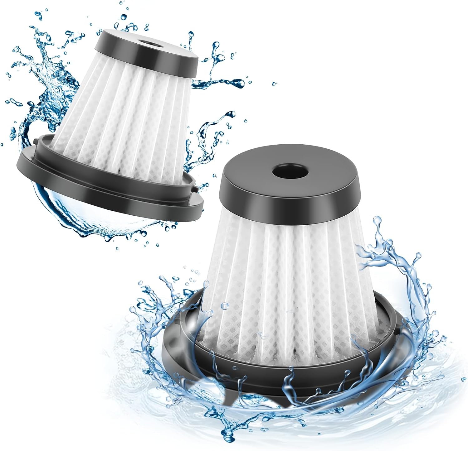 2 Pack HEPA Filters Compatible with VC-01, VC-01A, VC-01B, VC-01 PRO, VC-02, VC-02A, VC-02B, VC-03, VC-04, VC-05 Cordless Vacuum Cleaner, Replacement Filters for All Musclez Handheld Vacuum Cleaners