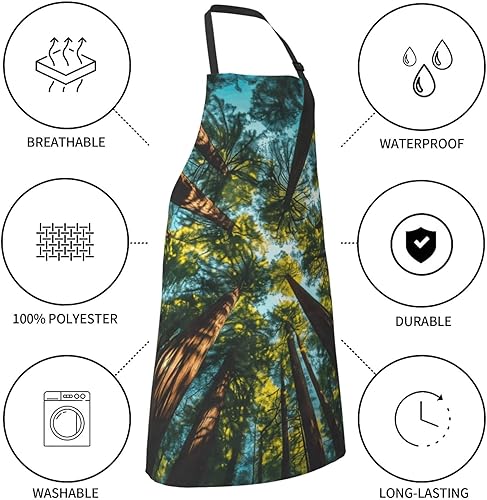 Miniatura 5 de Waterproof Apron With 2 Pockets,Kitchen Chef Aprons Bibs For Cooking Baking Painting Gardening Grooming