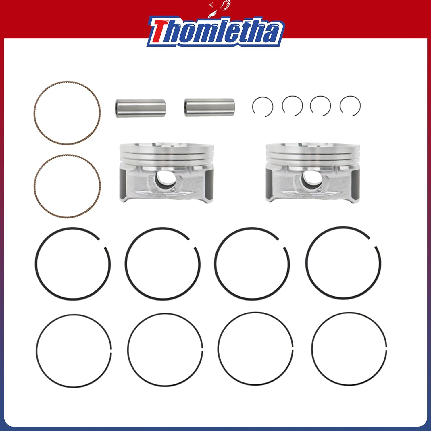 2Pcs Piston Kit Replacement for Polaris RZR 800 2008-2013 2014